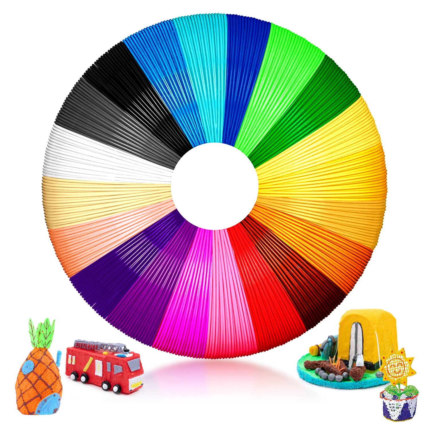 Detalle de ANCHARA 3D Stift Filament PCL – 20 Farben, 10 m pro Spule, 1,75 mm