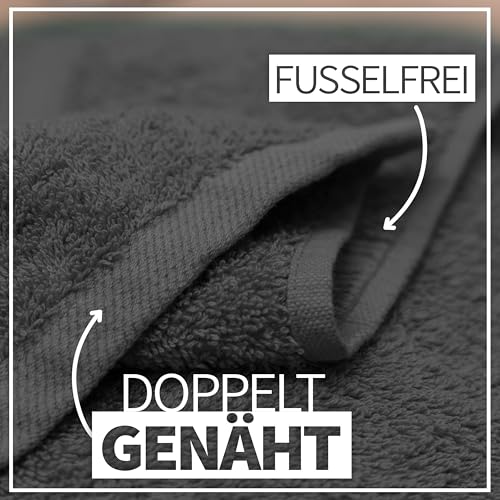 Detalle de NatureMark Dusch-Handtuch 2er Pack Premium 70x140 cm – Anthrazit grau