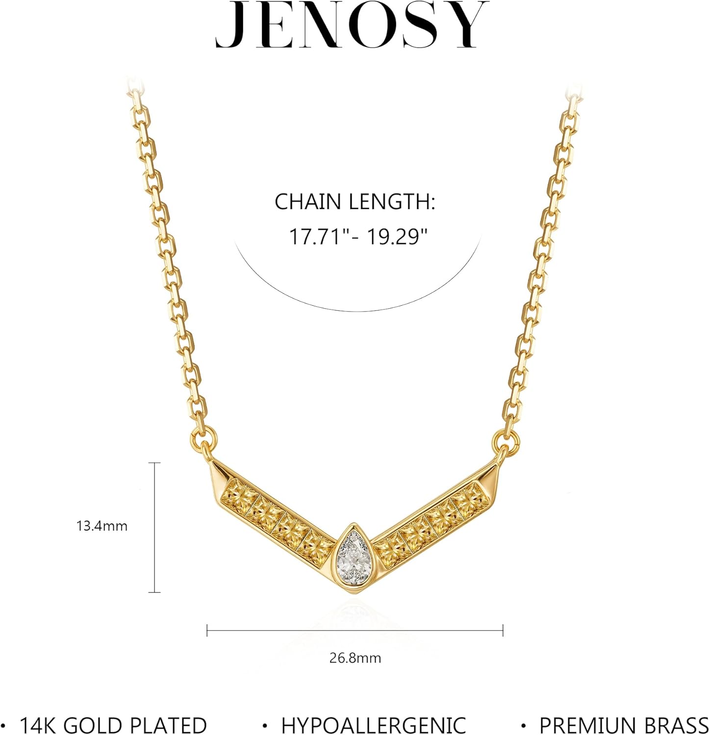 Thumbnail 3 de Jenosy Gold Halskette Damen 18K Vergoldet – Personalisiertes Medaillon-Design, 45,7–50,8 cm
