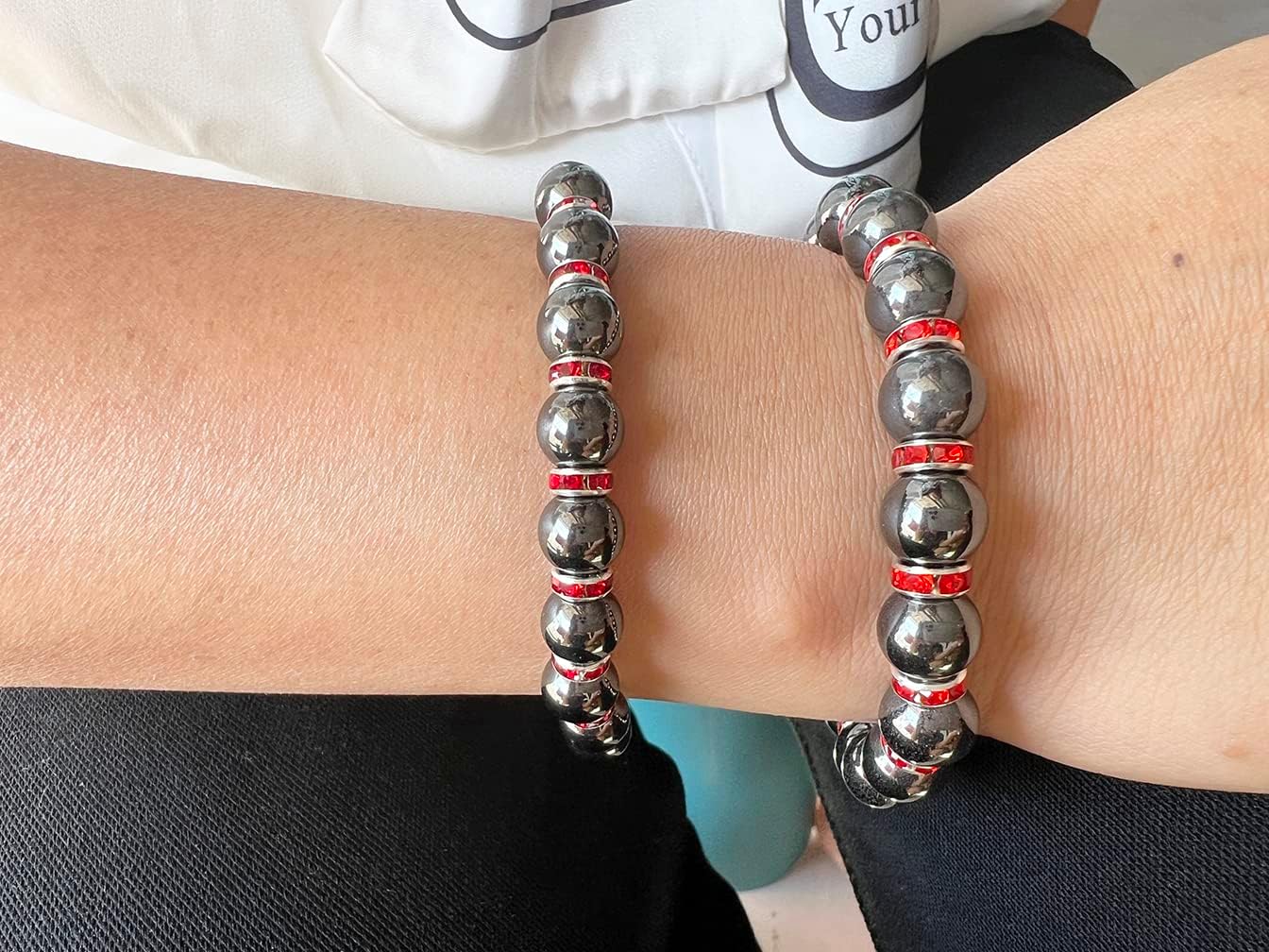 Thumbnail 4 de Apocalyptic-K Magnetic Hematite Bracelet with Zirconia and Rhinestones