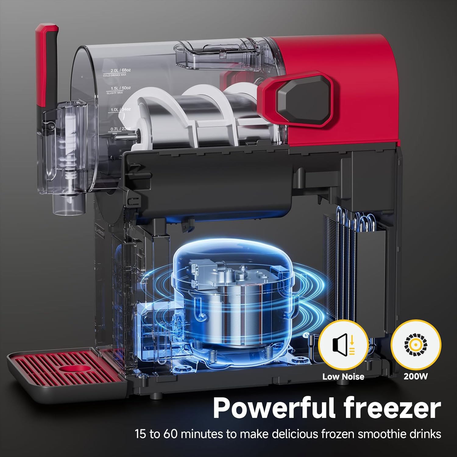 Thumbnail 6 de AAOBOSI Home Slushie Machine (Frozen Drink Maker) with Cookbook, 6 Presets, Auto Cleaning
