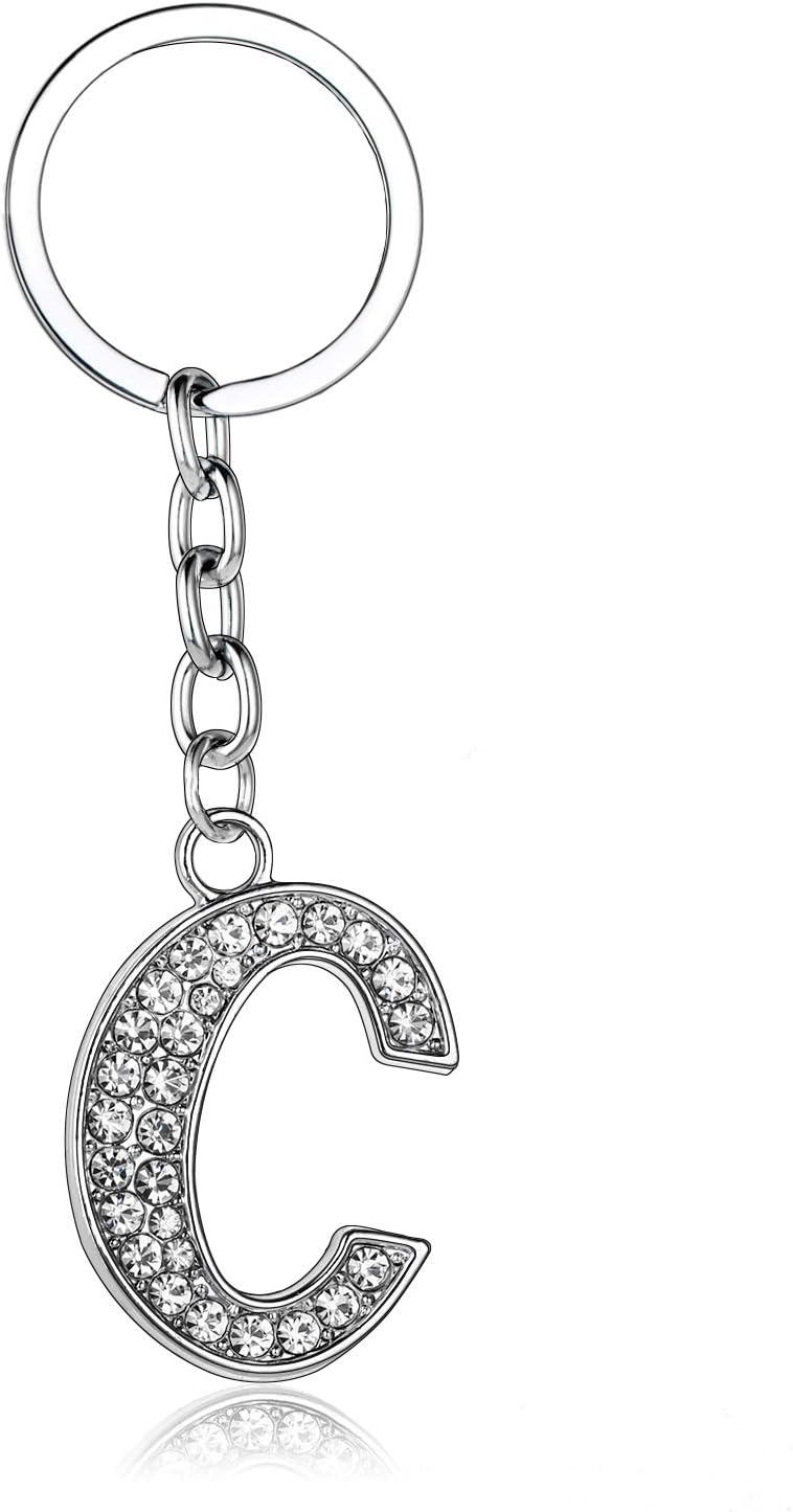 Detalle 2 de BESPMOSP A-Z Letter Keychain – Best Friend Gift with Rhinestone Letter