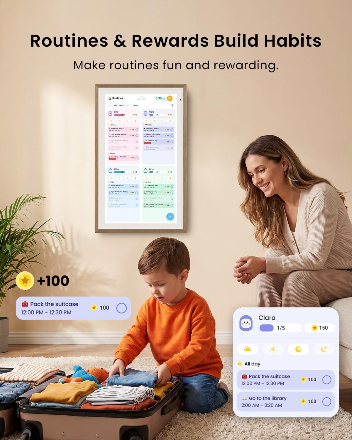 Detalle de Apolosign 27-inch Digital Calendar: Dual Mode Smart Wall Planner