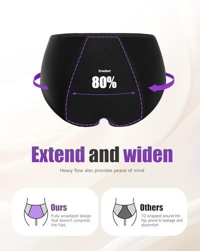 Thumbnail 4 de TANSTC Period Pants Heavy Flow 60ML Absorbency: Pack of 3 Black XS