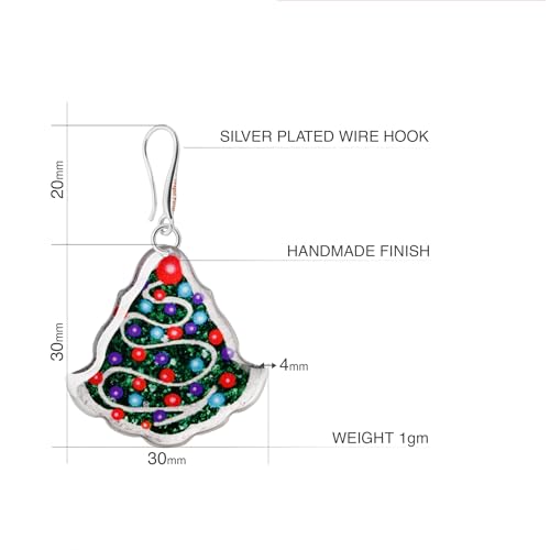Thumbnail 1 de Pendientes Colgantes Lindo Árbol Navidad Verde Plata — Dragon Porter