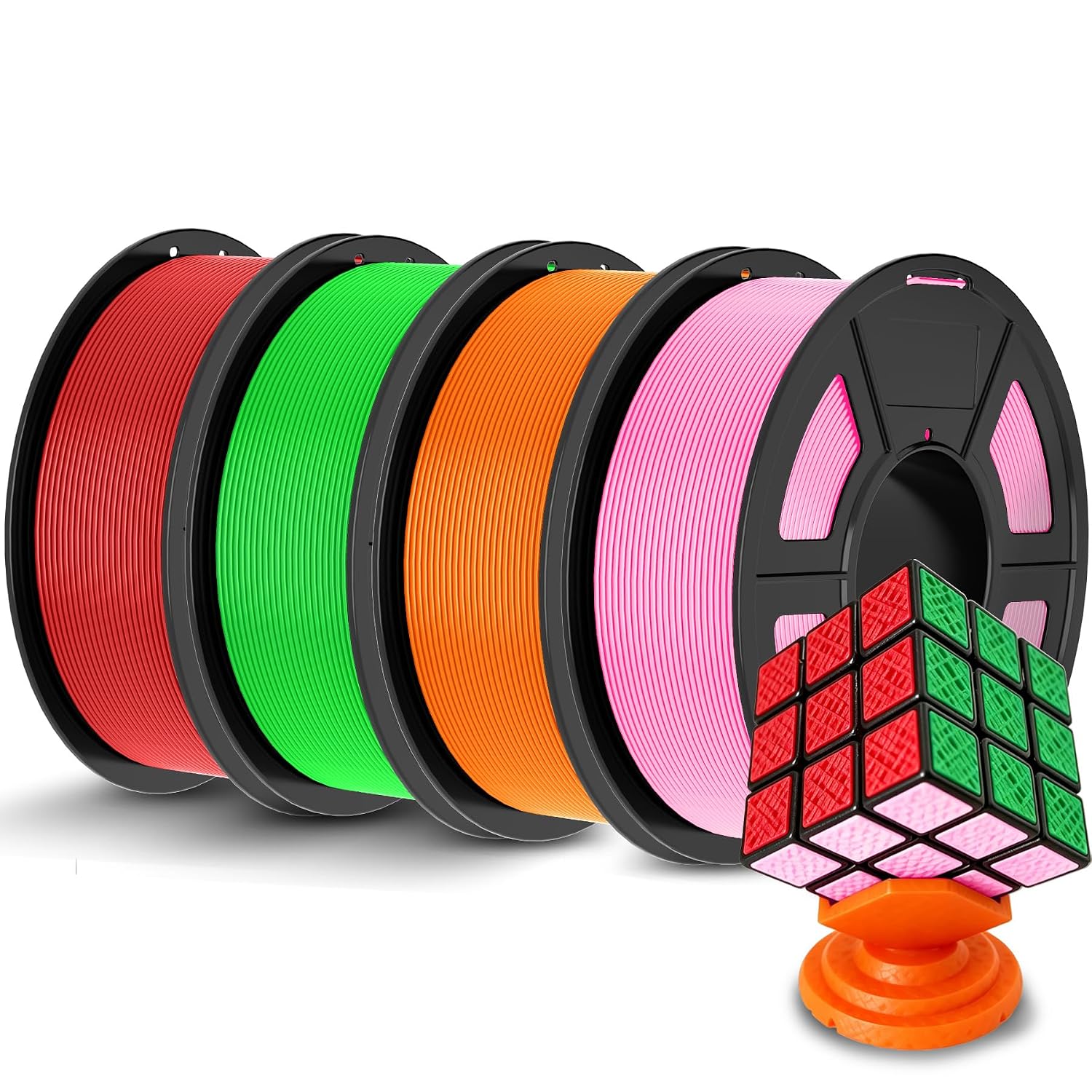 JAYO PLA Plus 3D Printing Filament Bundle (1.75 mm) – 4 Spools, 4.4 kg, Multicolor