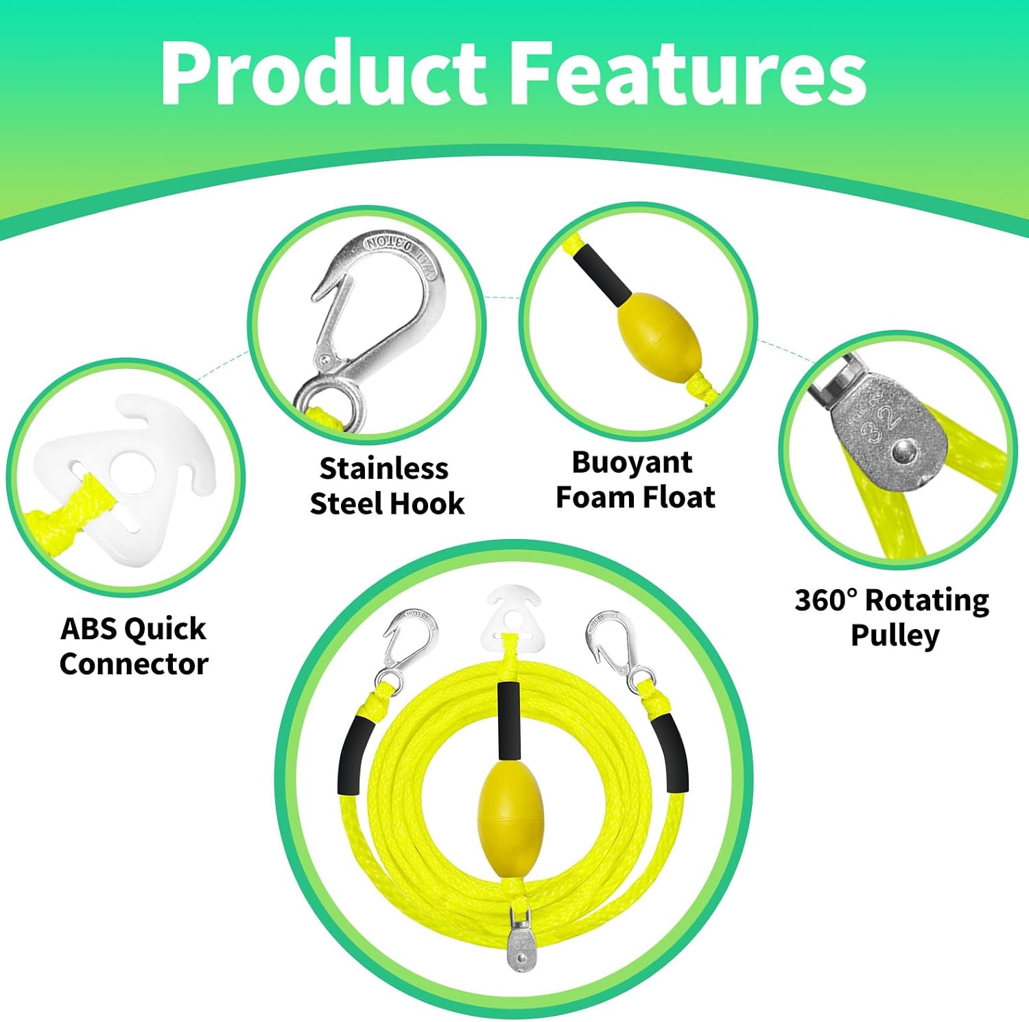 Detalle de Boat Tow Harness with 3 Foam Floats