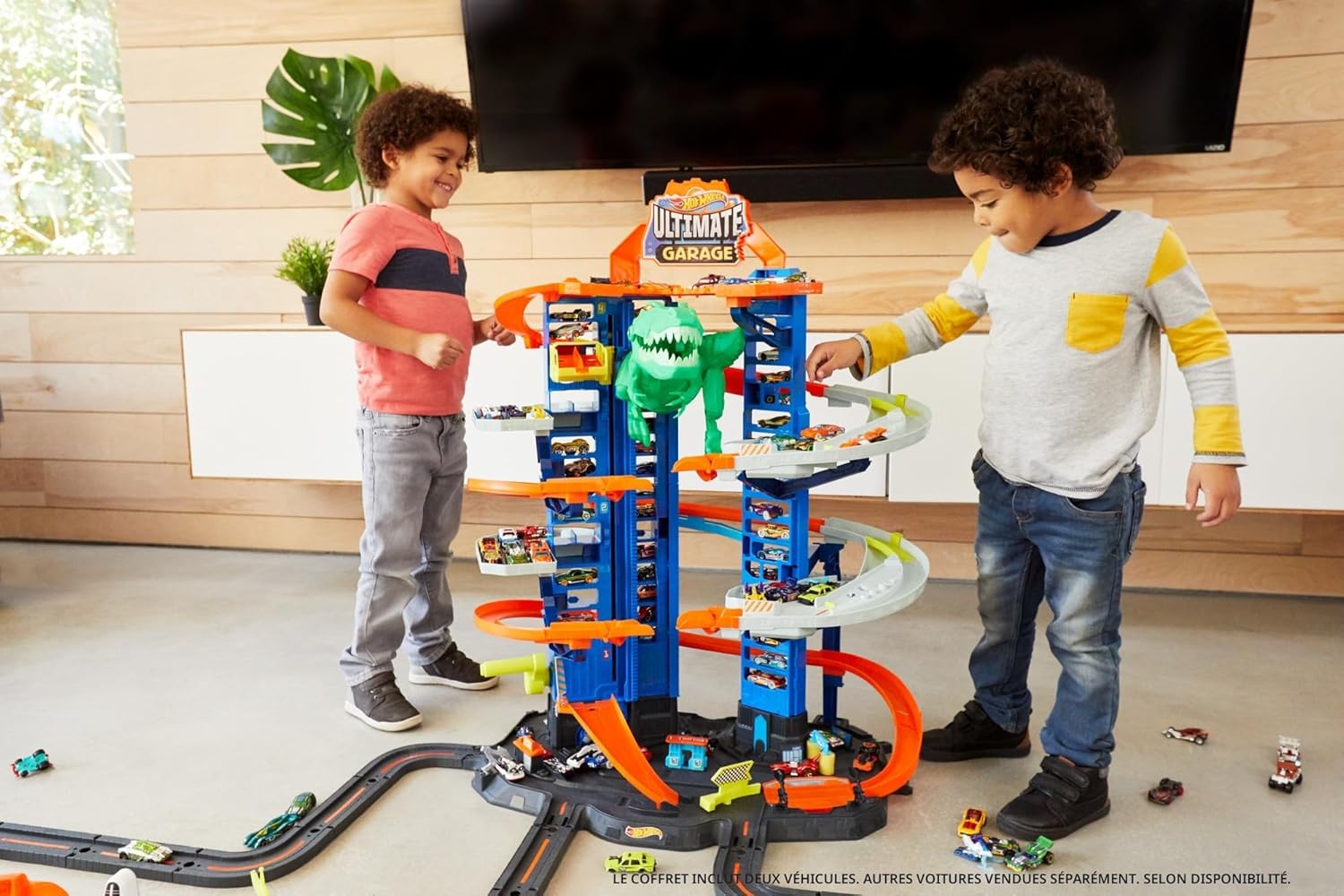 Thumbnail 1 de Hot Wheels Ultimate Garage City Vs Robo Beasts – Garage géant avec piste multi-niveaux et T-Rex robot (GJL14)