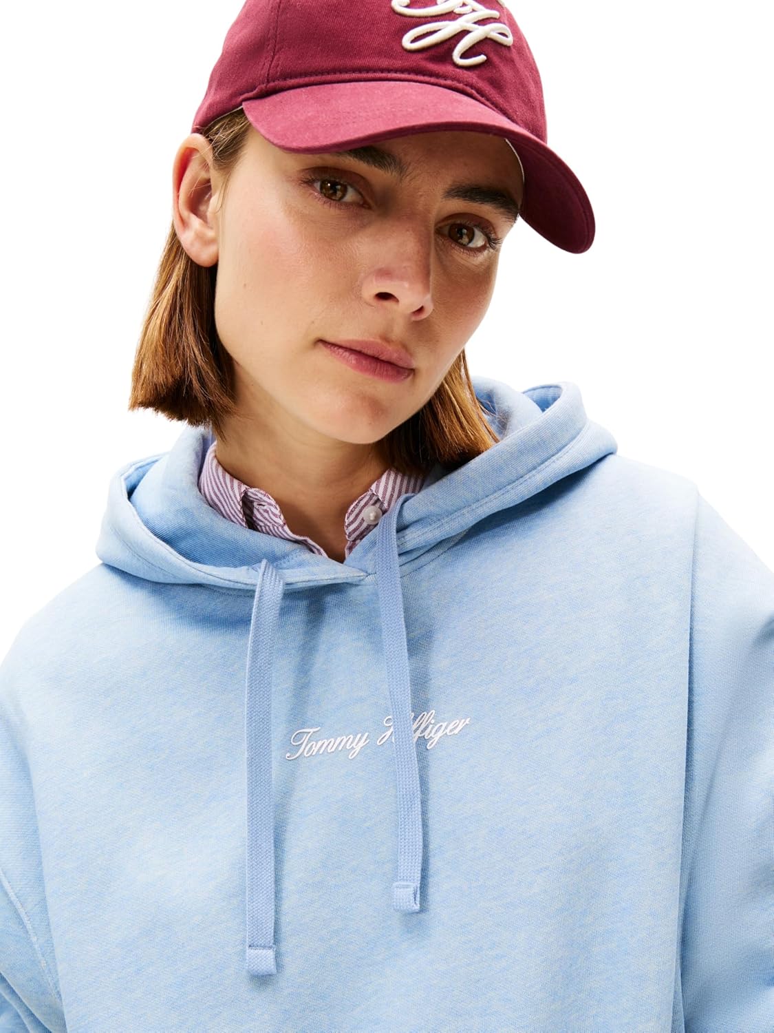 Detalle de Tommy Hilfiger Sweat à Capuche Femme Classic Script Fleece