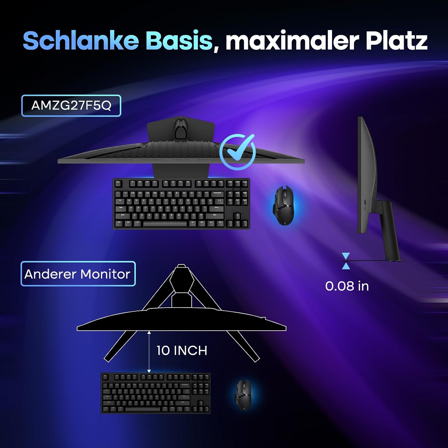 Thumbnail 6 de Amzfast AMZG27F5Q Gaming Monitor 27 Zoll