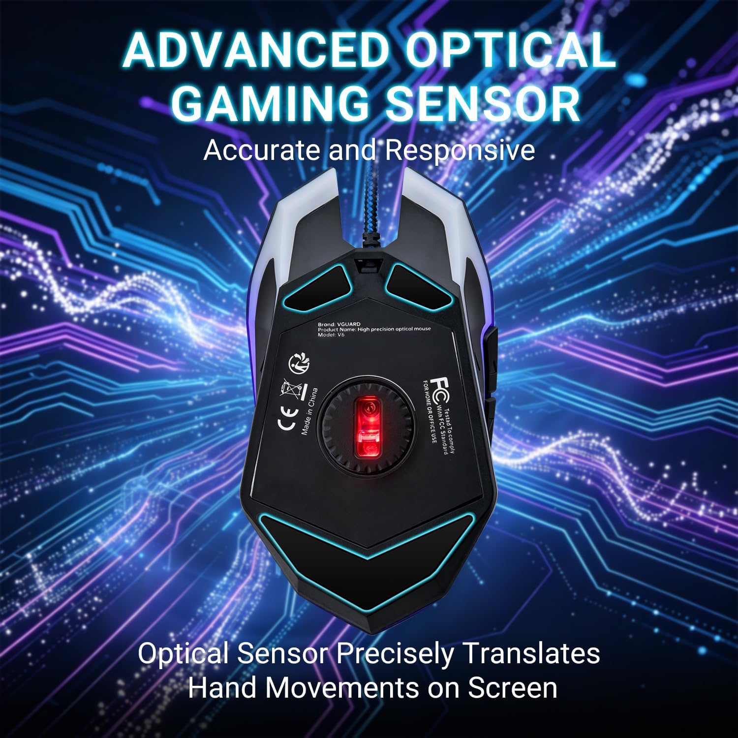 Thumbnail 6 de VGUARD Mouse da gaming 6 pulsanti, DPI 2400
