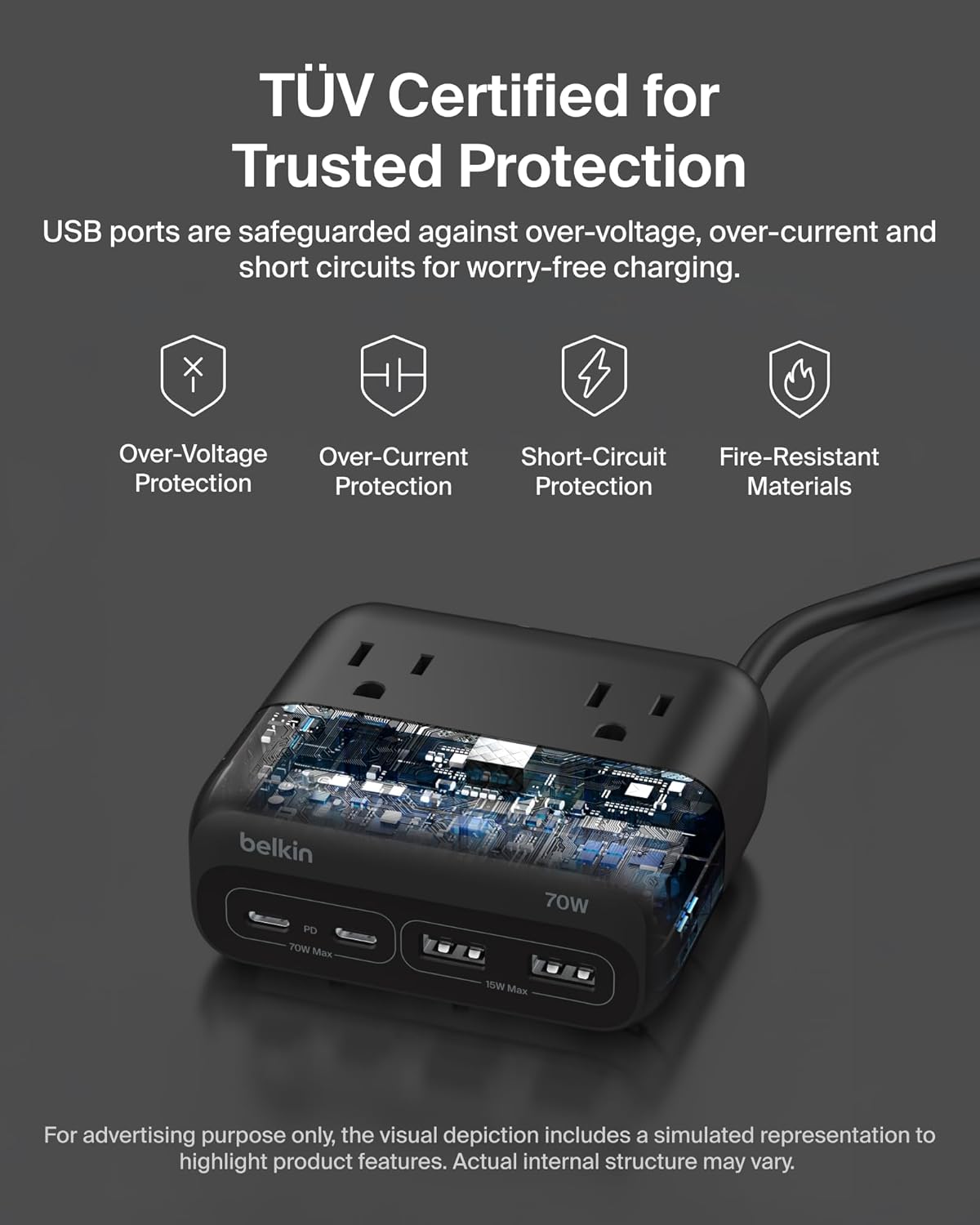 Thumbnail 3 de Belkin GaN Charging Station 70W, 7-in-1 Dual USB-C Charger