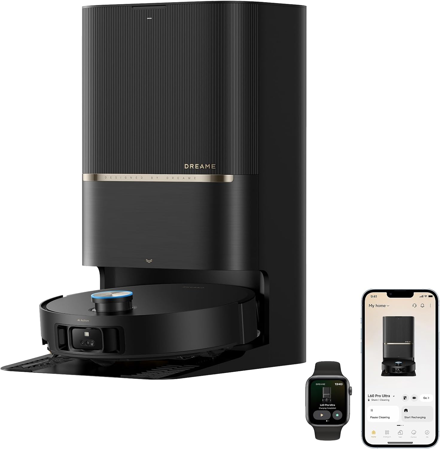 Detalle de DREAME L60 Pro Ultra Robot Vacuum and Mop with Auto-Empty — 35,000Pa Suction and Self-Cleaning Base