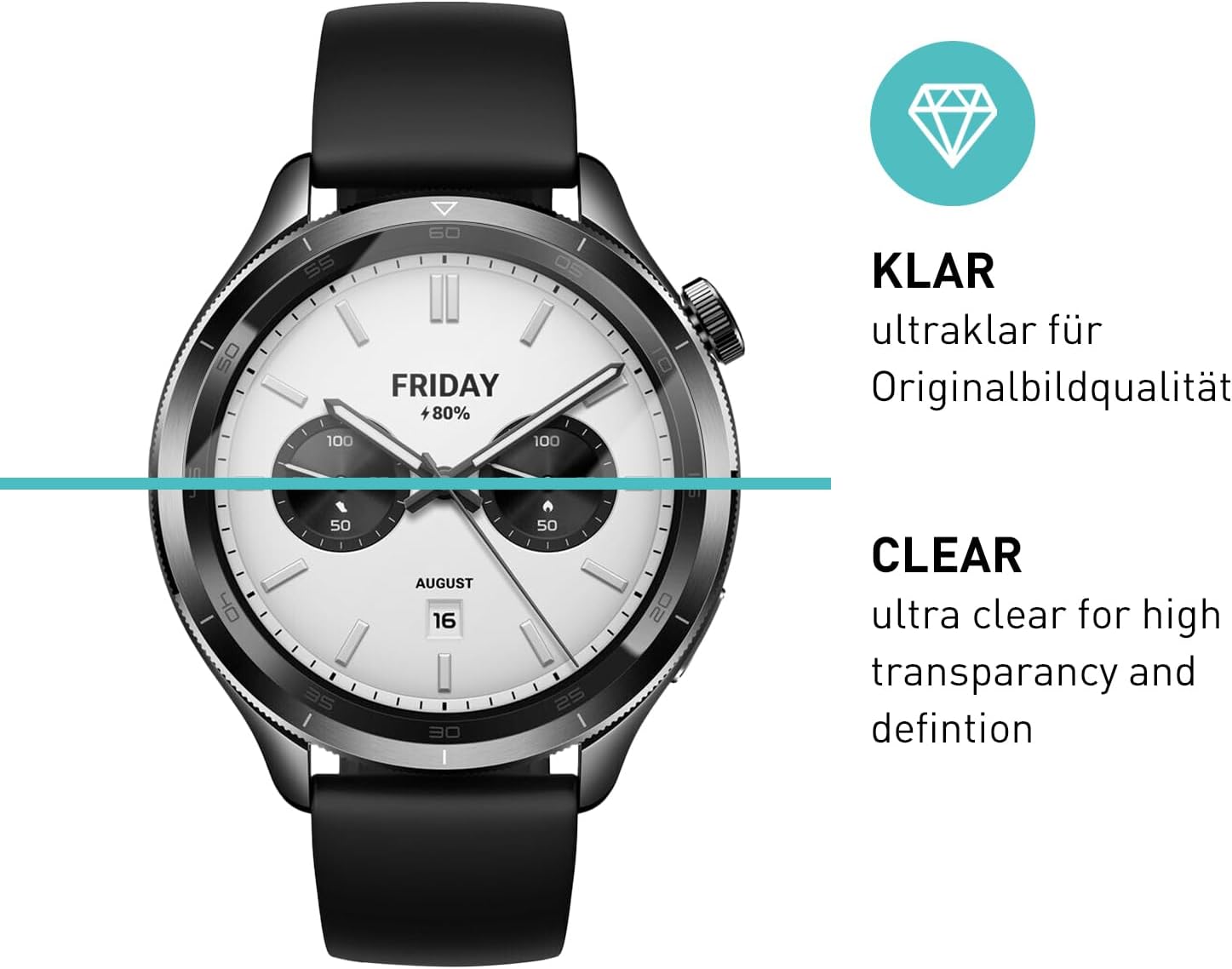 Thumbnail 1 de SmarTect Glass Screen Protector for Xiaomi Watch S4, 3-Pack, 0.3 mm 9H