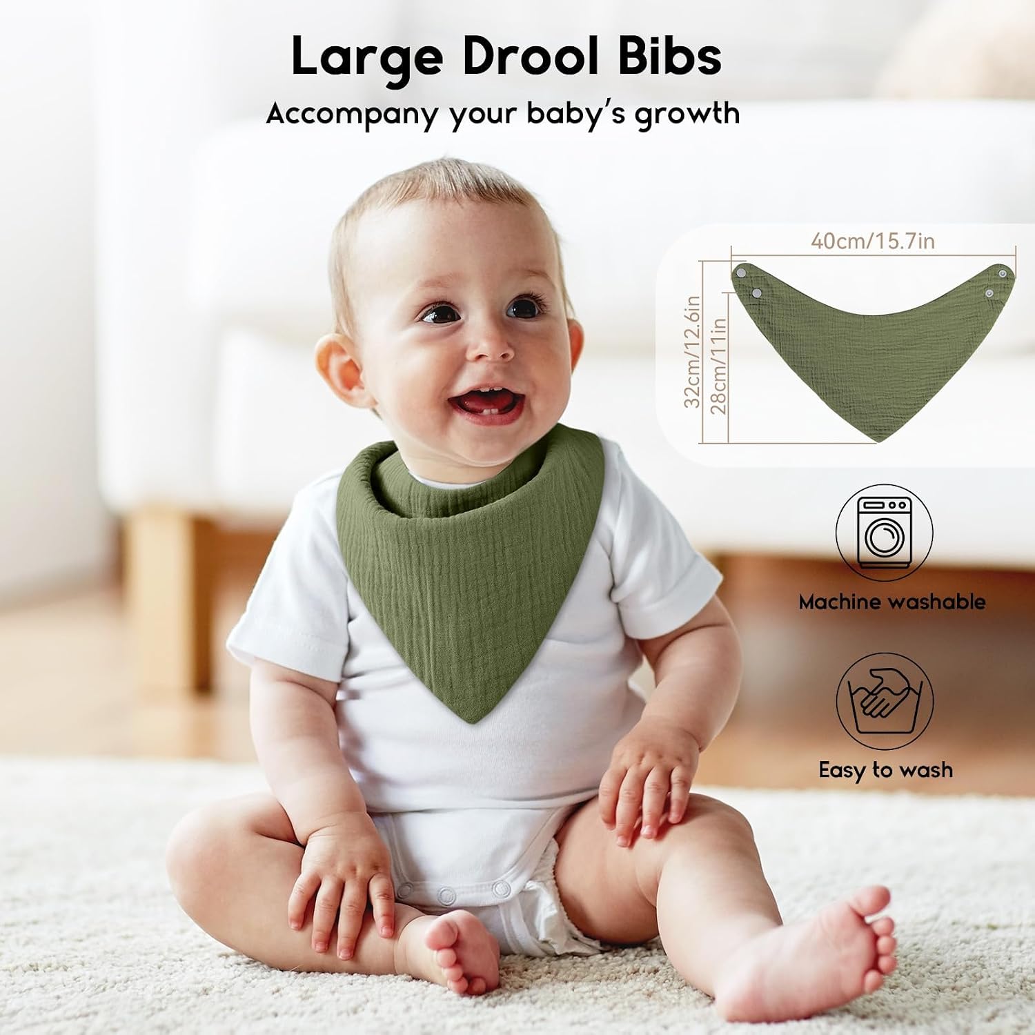 Thumbnail 2 de Yoofoss Baby Bibs – 10 Pack Dribble Bandana Bibs
