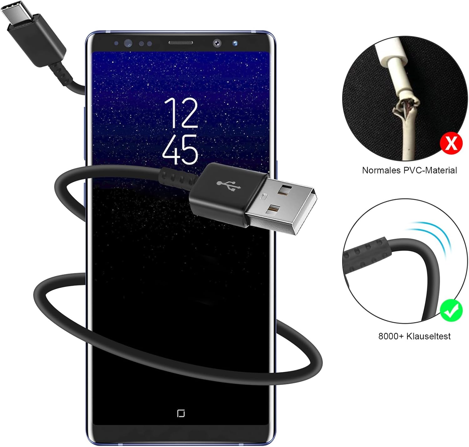 Thumbnail 4 de Caricatore USB Ricarica Rapida da 15W per Samsung Galaxy e altri dispositivi USB‑C con cavo incluso 1,5 m