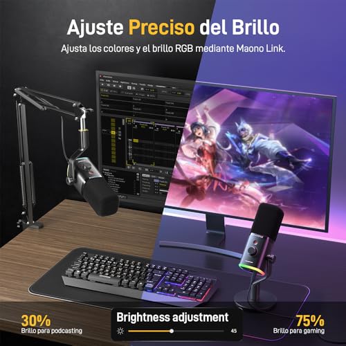 Detalle 2 de MAONO PD100X: Microfono Gaming Dinámico USB/XLR para Streaming y Podcasting