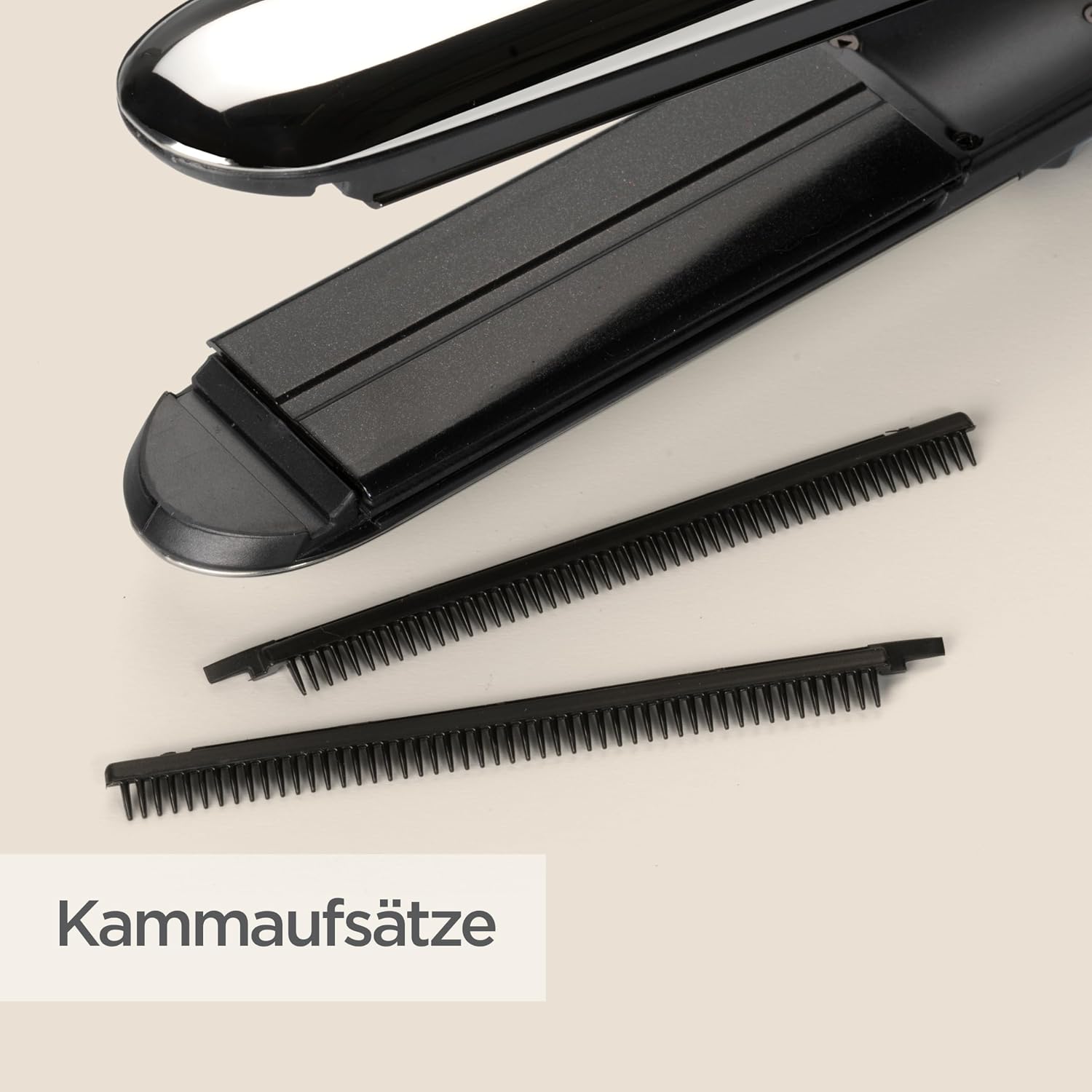 Detalle 2 de BaByliss Steam Shine ST496EB: Dampfbügel-Dampfglätteisen mit XL Turmalin‑Keramikplatten