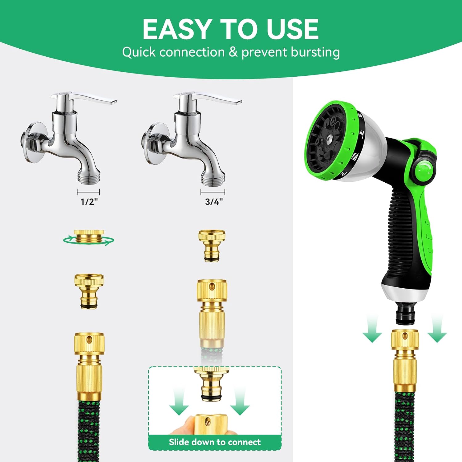 Detalle de Yofidra 100FT Expandable Hose Pipe with 10-Pattern Spray Gun