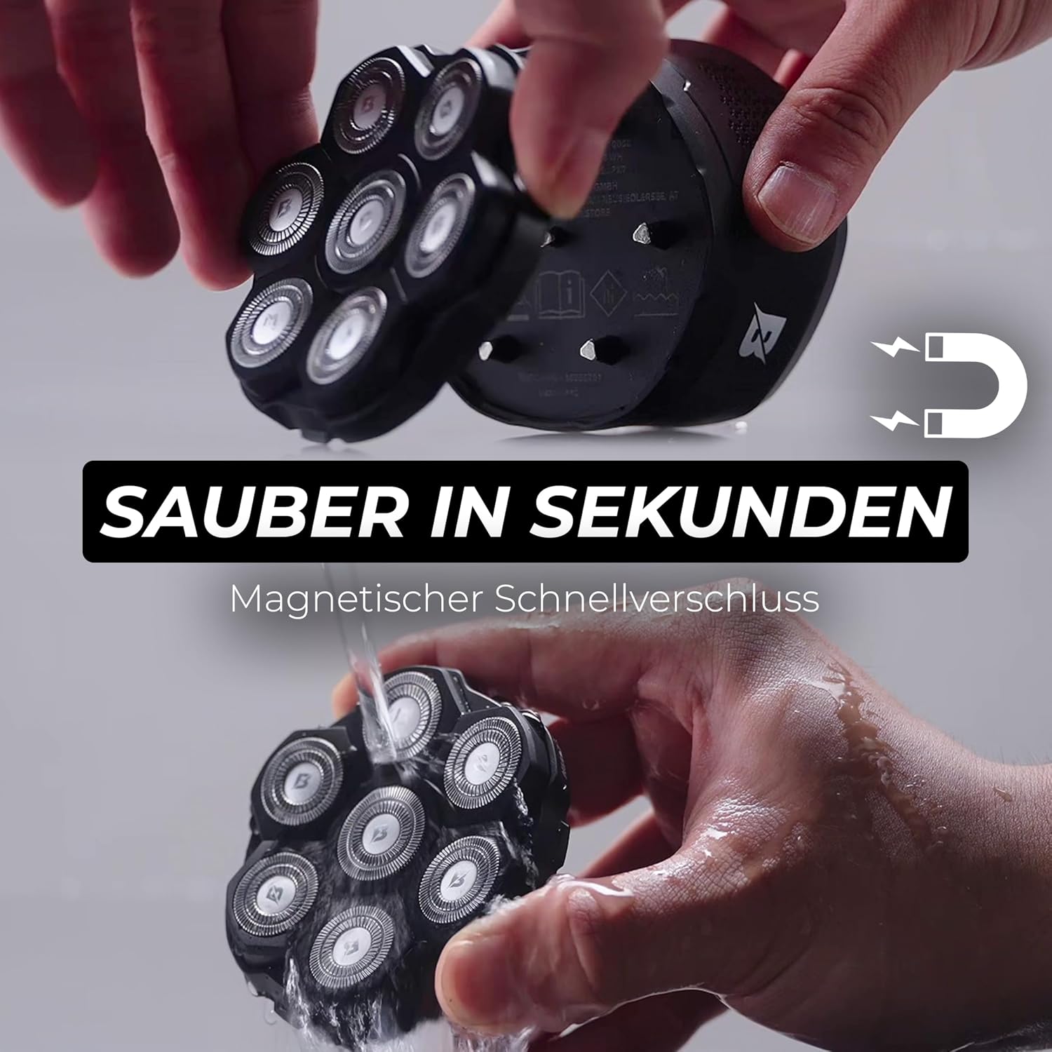 Detalle 2 de BALDWIN Glatzen Rasierer 7D 150 Min Akku