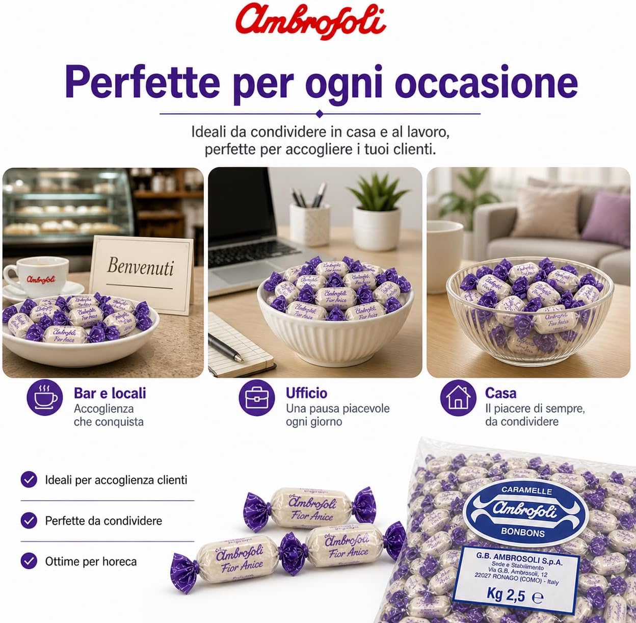 Thumbnail 3 de Ambrosoli Caramelle Fioranice in sacchi da kg 2,5: dolce scelta per momenti di pausa