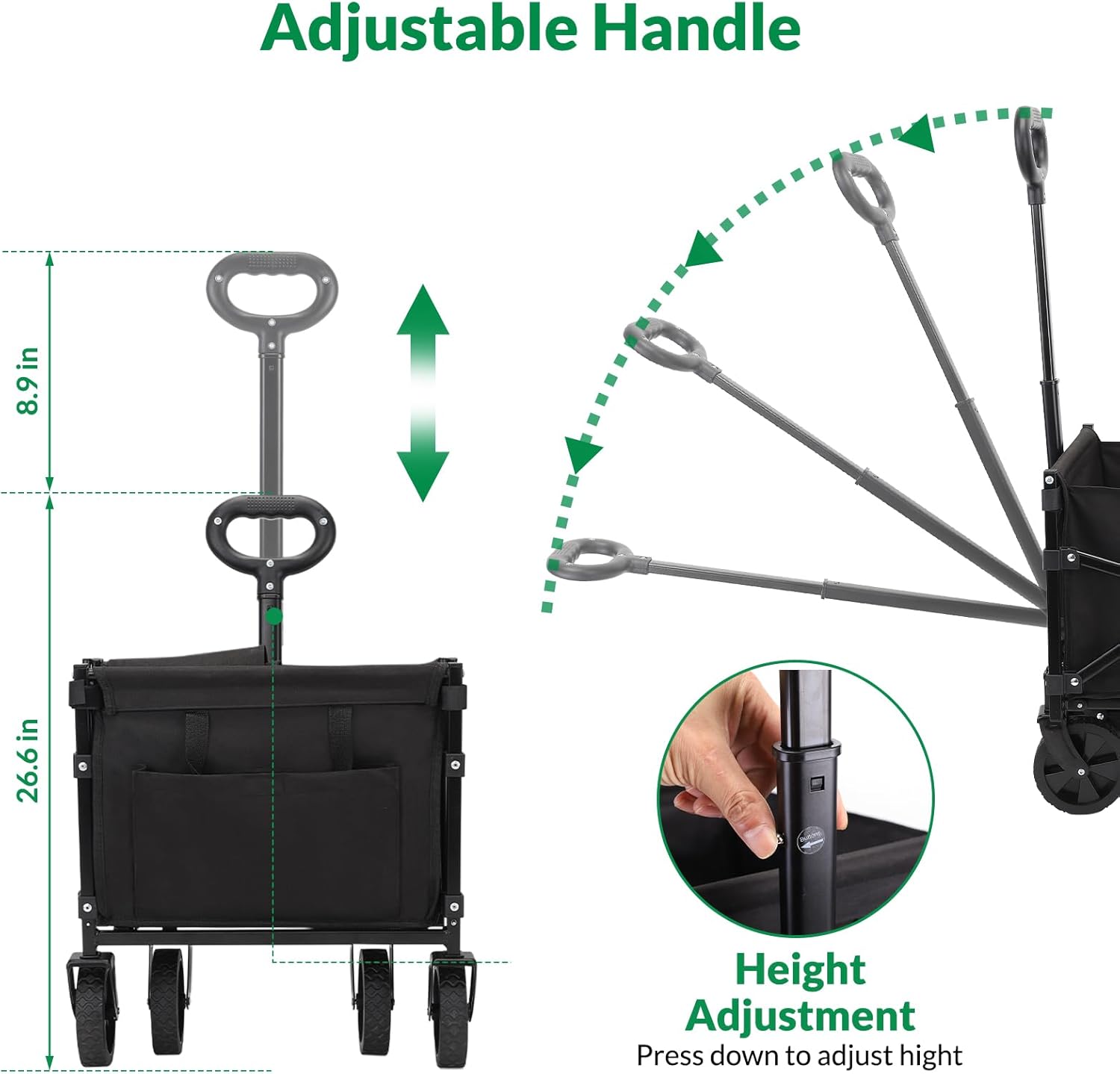 Thumbnail 2 de Festival Trolley on Wheels Folding Wagon Cart (70L capacity, heavy-duty foldable cart)