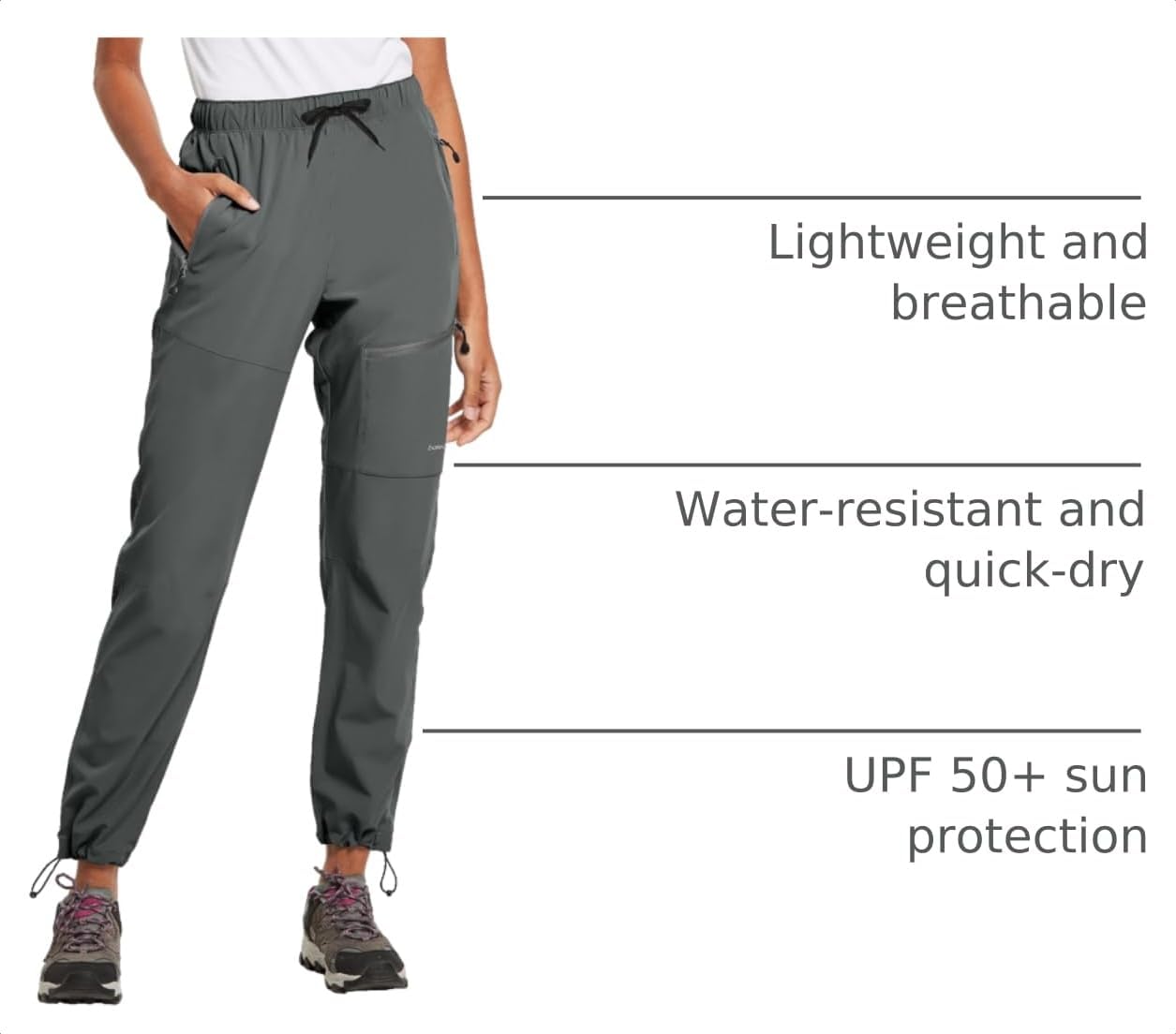 Detalle 2 de Baleaf Women's Hiking Pants: Quick-Dry, Water-Resistant, Elastic-Waist Cargo Pants