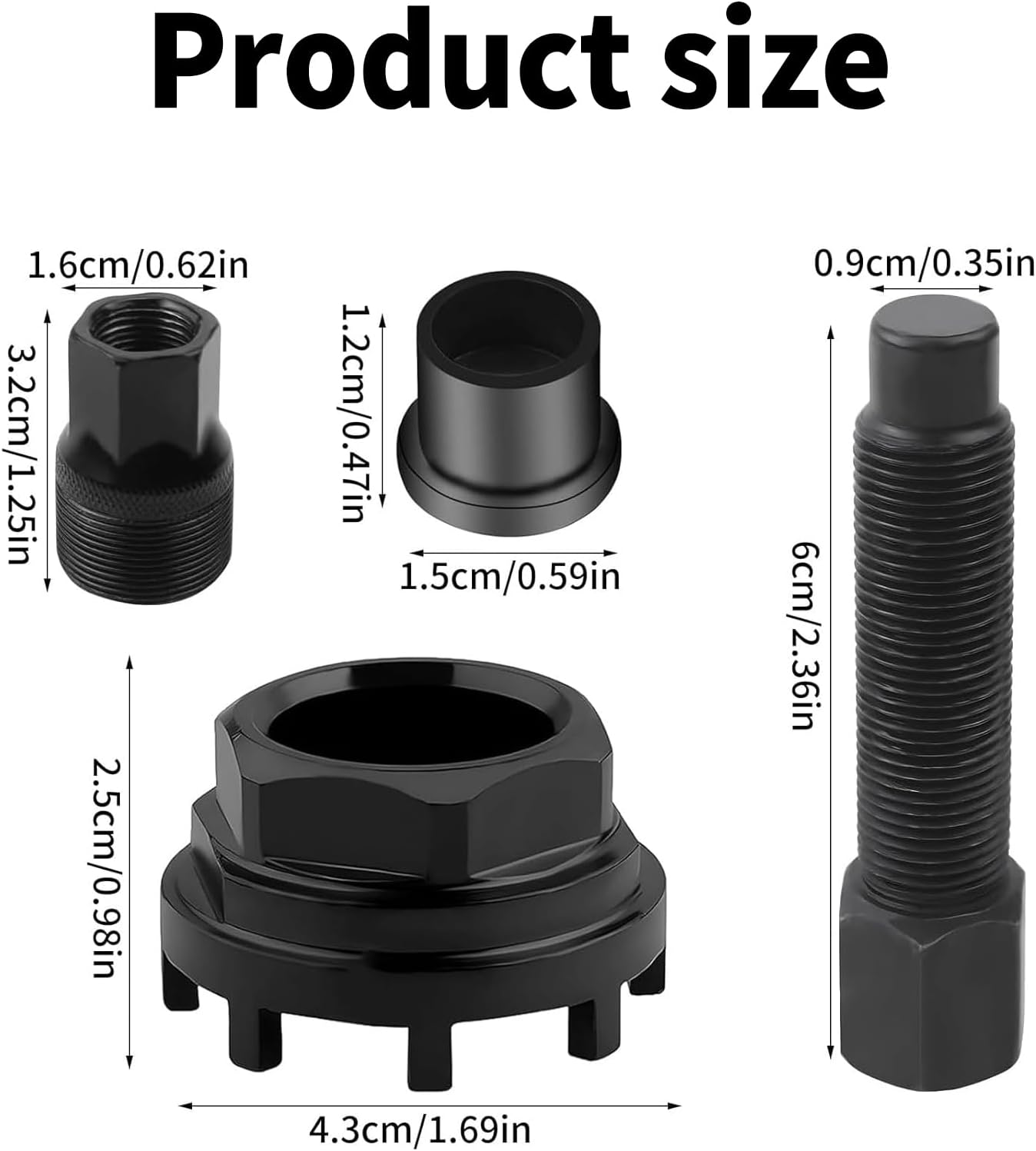 Thumbnail 1 de Kurbelabzieher Fahrrad Kurbelabzieher NCZCDZSW 42mm – inkl. 8-Zahn-Ringverschluss, kompatibel mit Shimano/ISIS/SRAM Truvativ