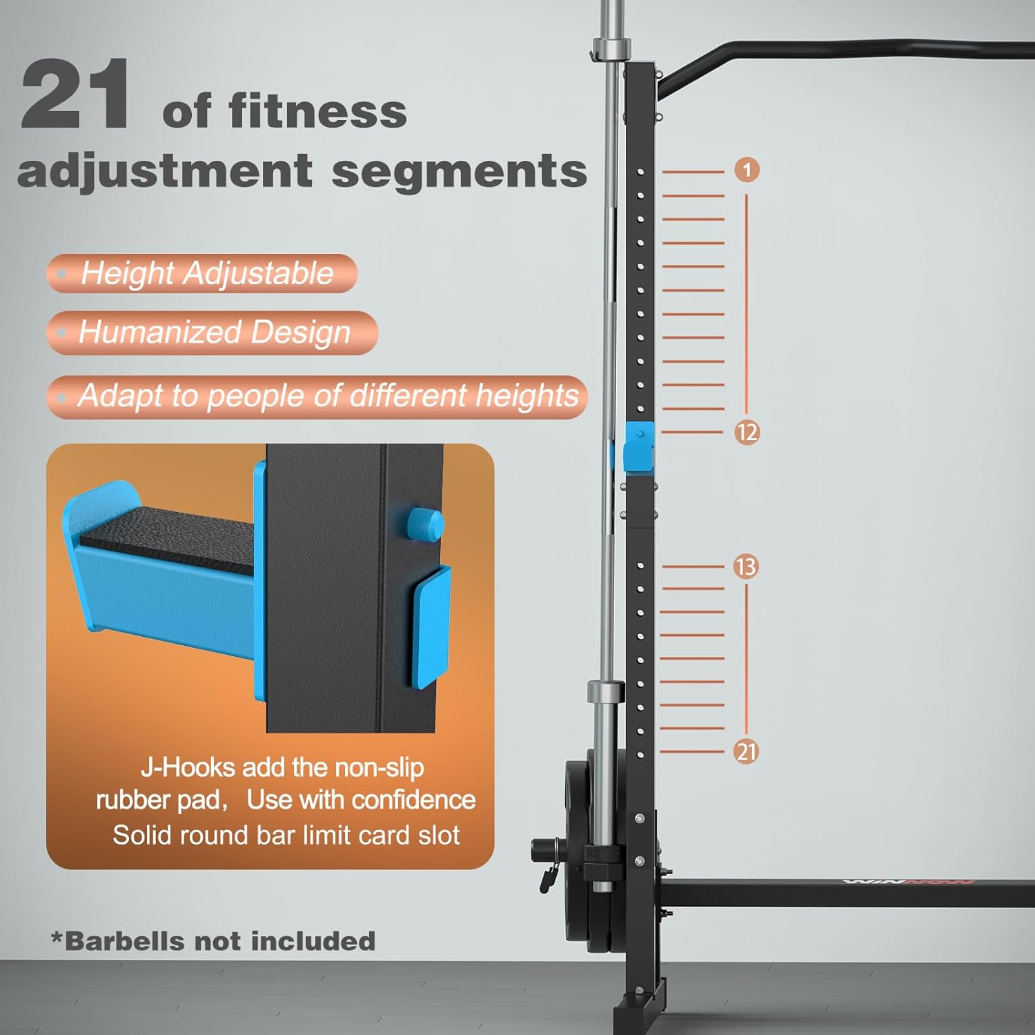 Thumbnail 2 de WINNOW Squat rack Altezza regolabile Power Cage con Pull Up Bar: gabbia di potenza multiuso per casa e palestra