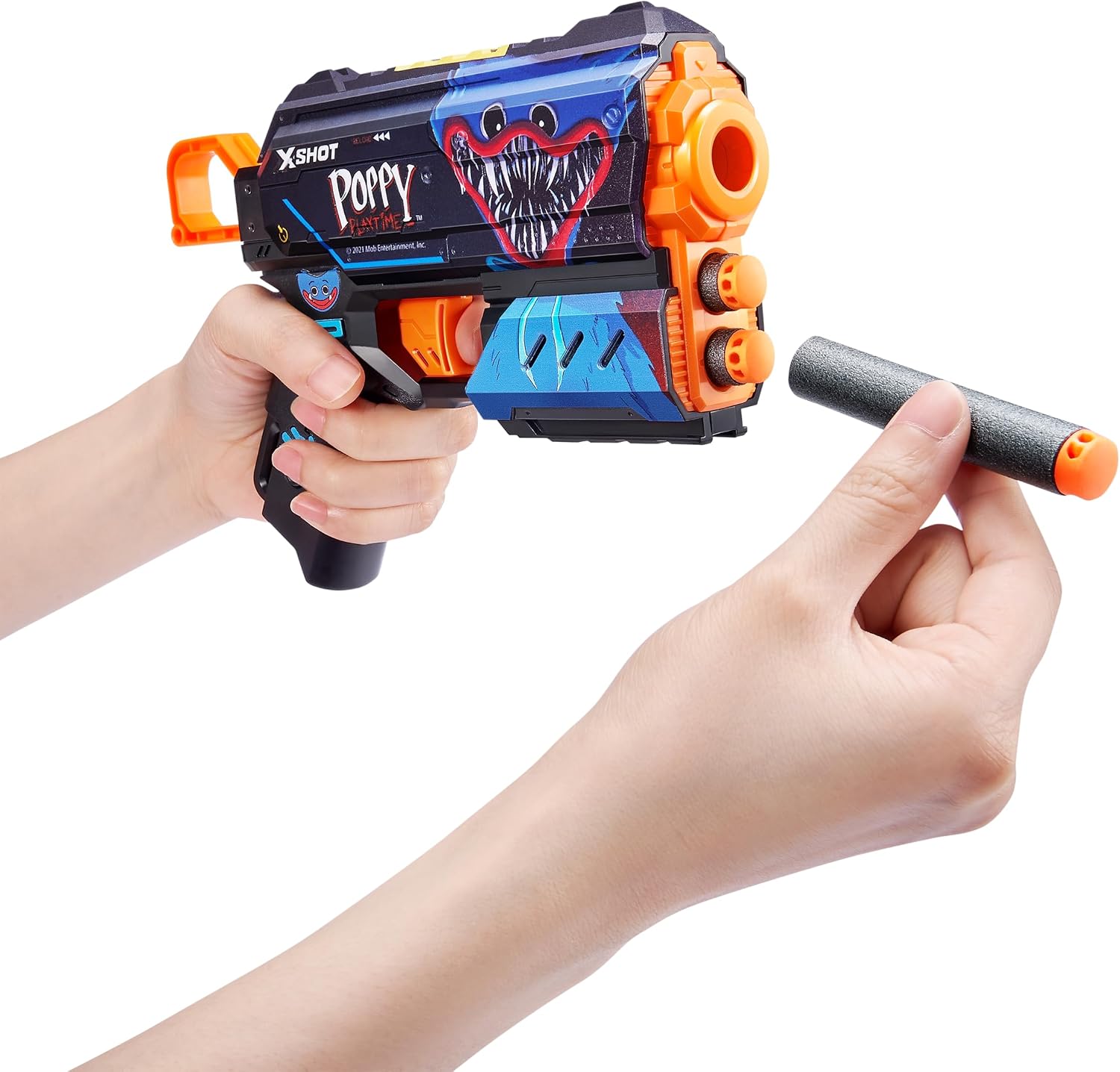 Detalle de X-Shot Skins Flux 36702 – zestaw 2 blasterów Poppy Playtime, 16 rzutek