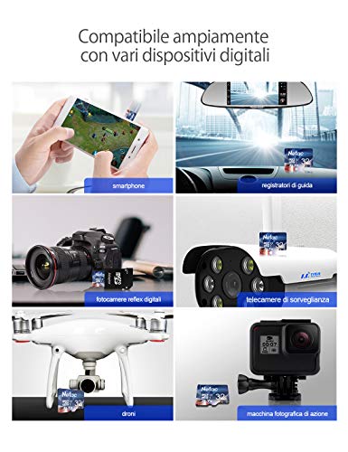 Detalle 2 de Netac 32Go Scheda Micro SD A1 U1 V10 C10 600X: affidabile per smartphone, tablet e videocamere