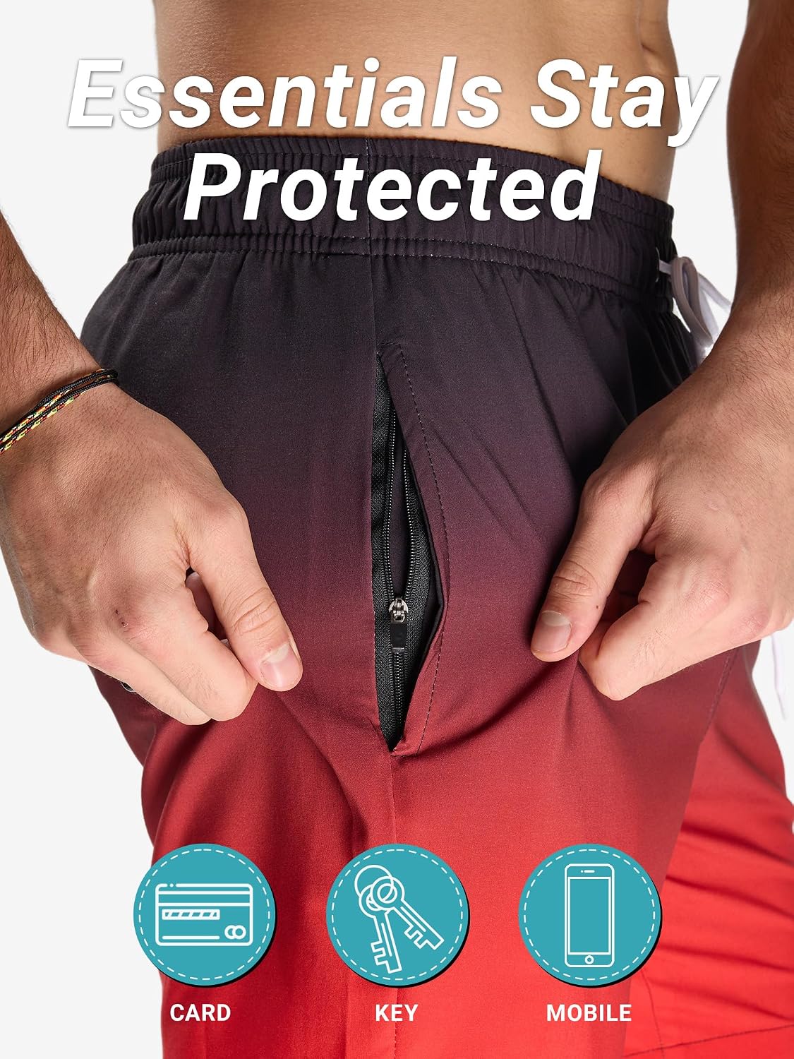 Detalle de Arcweg Herren Badeshorts mit Ultralight Badehose – Schnelltrocknend, atmungsaktiv und stilvoller Farbverlauf
