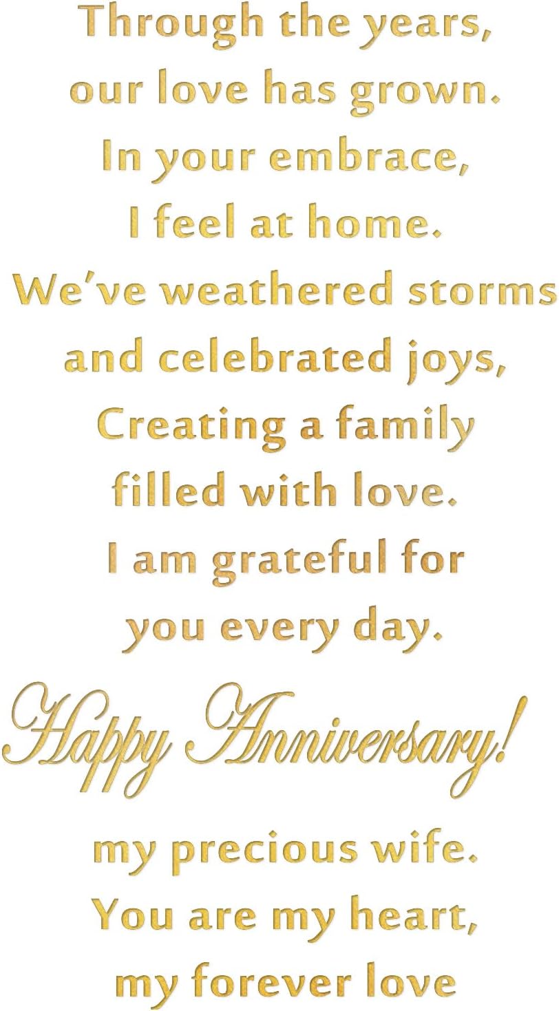 Thumbnail 5 de FLYAB Anniversary Card for Wife, 5.5 x 8-Inch Gold-Foil Floral Design