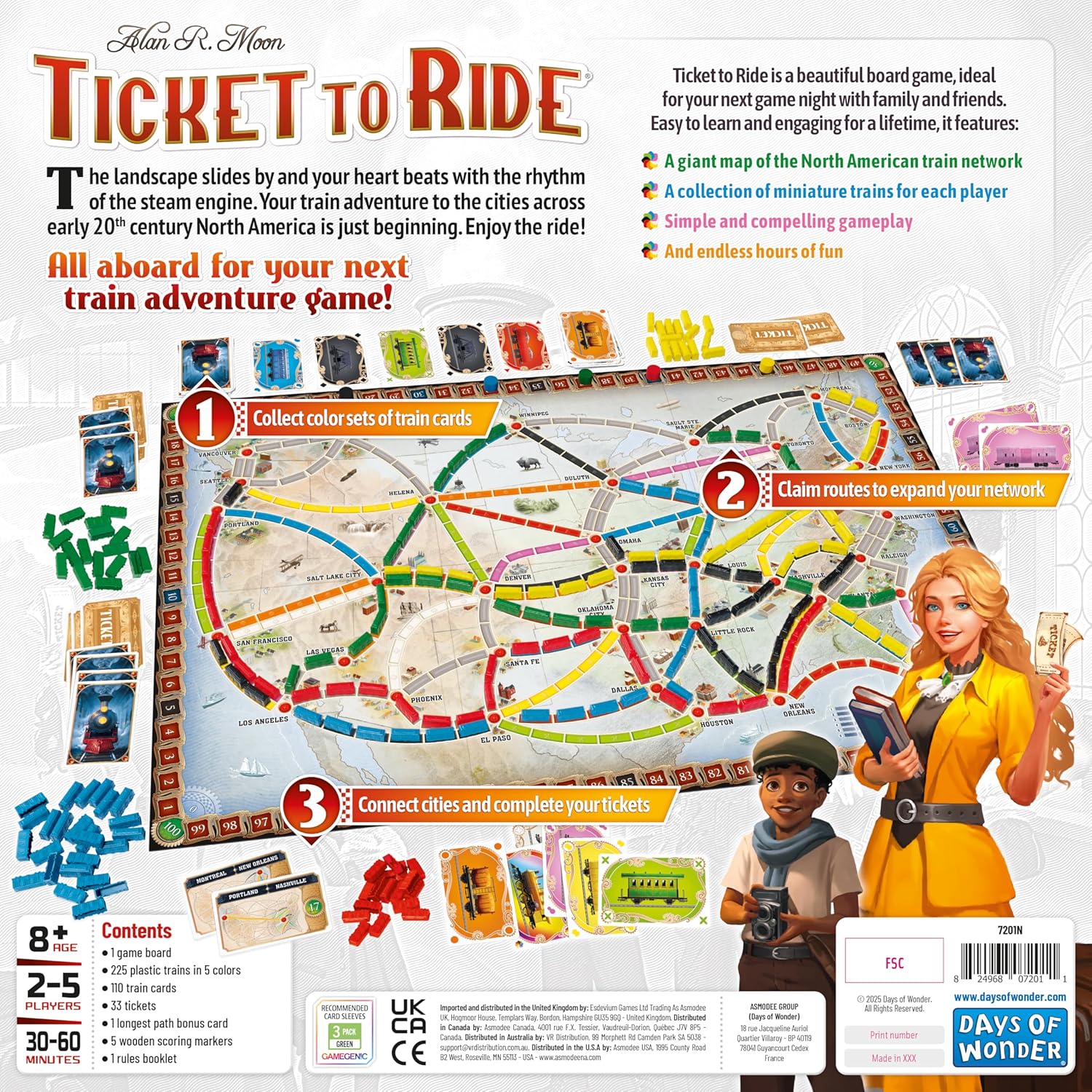 Thumbnail 1 de Ticket to Ride Board Game (2025 Refresh) – Cross-Country Train Adventure for Family and Friends