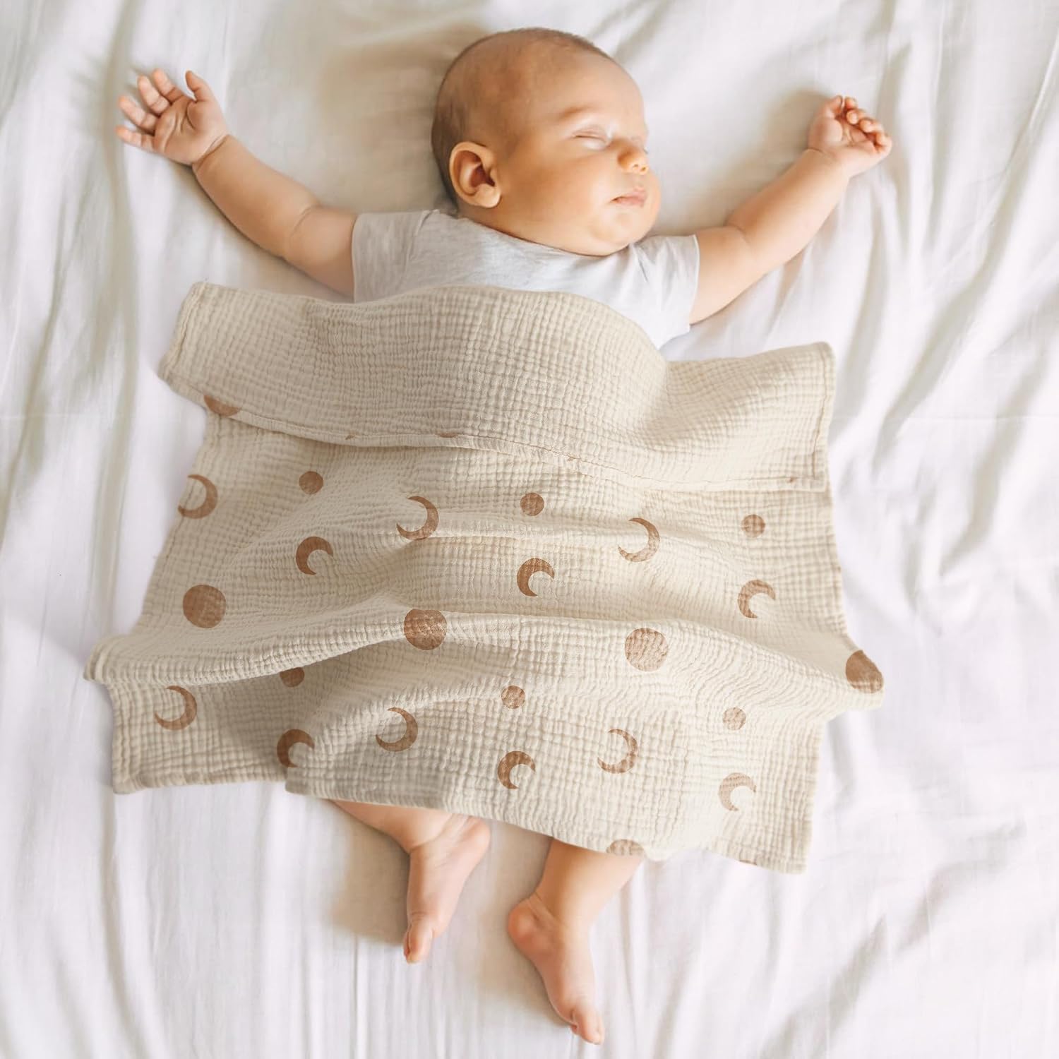 Thumbnail 6 de Susurration 60 x 60 cm 100% Cotton Baby Muslin Cloths (5 Pack) for Swaddling, Burping & Sensitive Skin
