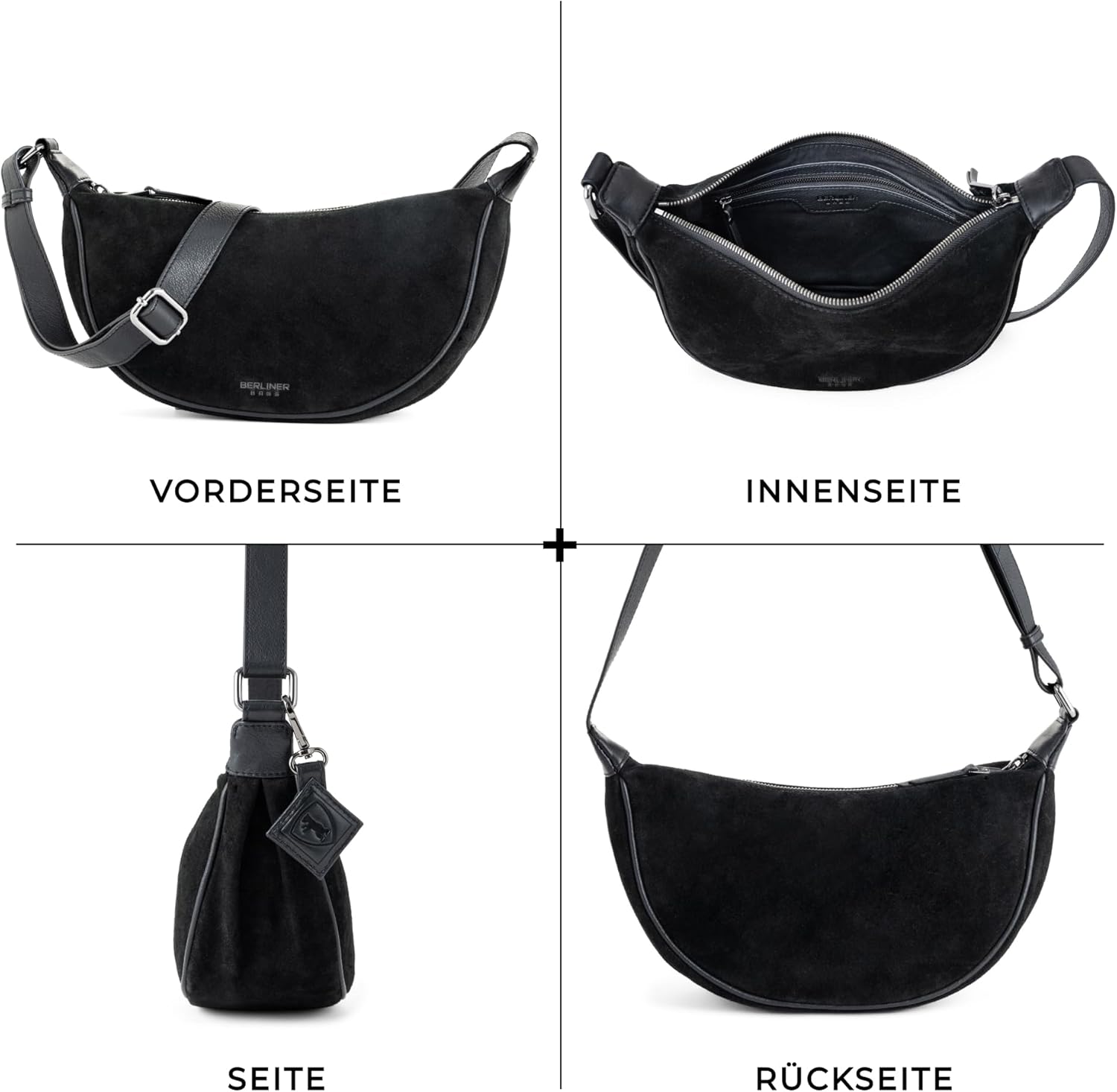 Thumbnail 6 de Berliner Bags Crossbody Luna – Moon Bag aus Wildleder (29 x 15 x 9,5 cm)