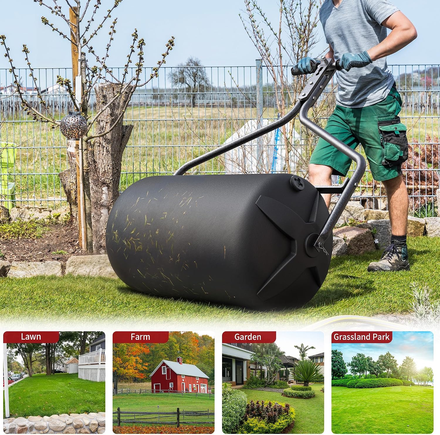 Detalle 1 de YITAMOTOR Lawn Roller 18" x 24