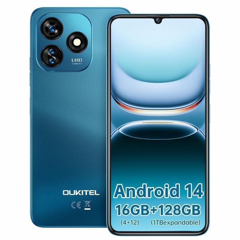 Detalle de Oukitel C51 4G 4GB/128GB, 6.8” Azul: gran pantalla y batería para uso diario