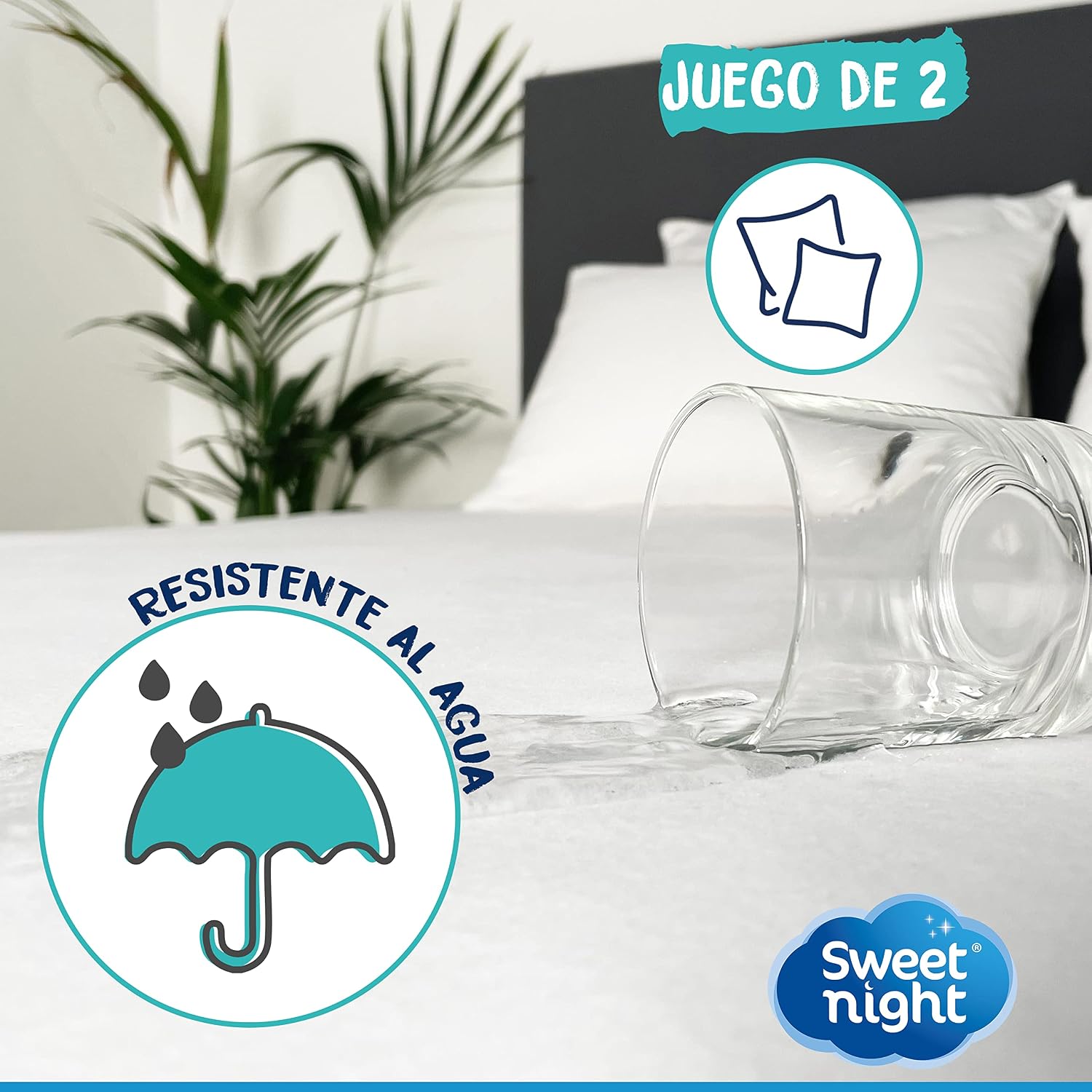 Thumbnail 1 de Sweetnight - 2 Protectores de Almohada Impermeables 50x70cm