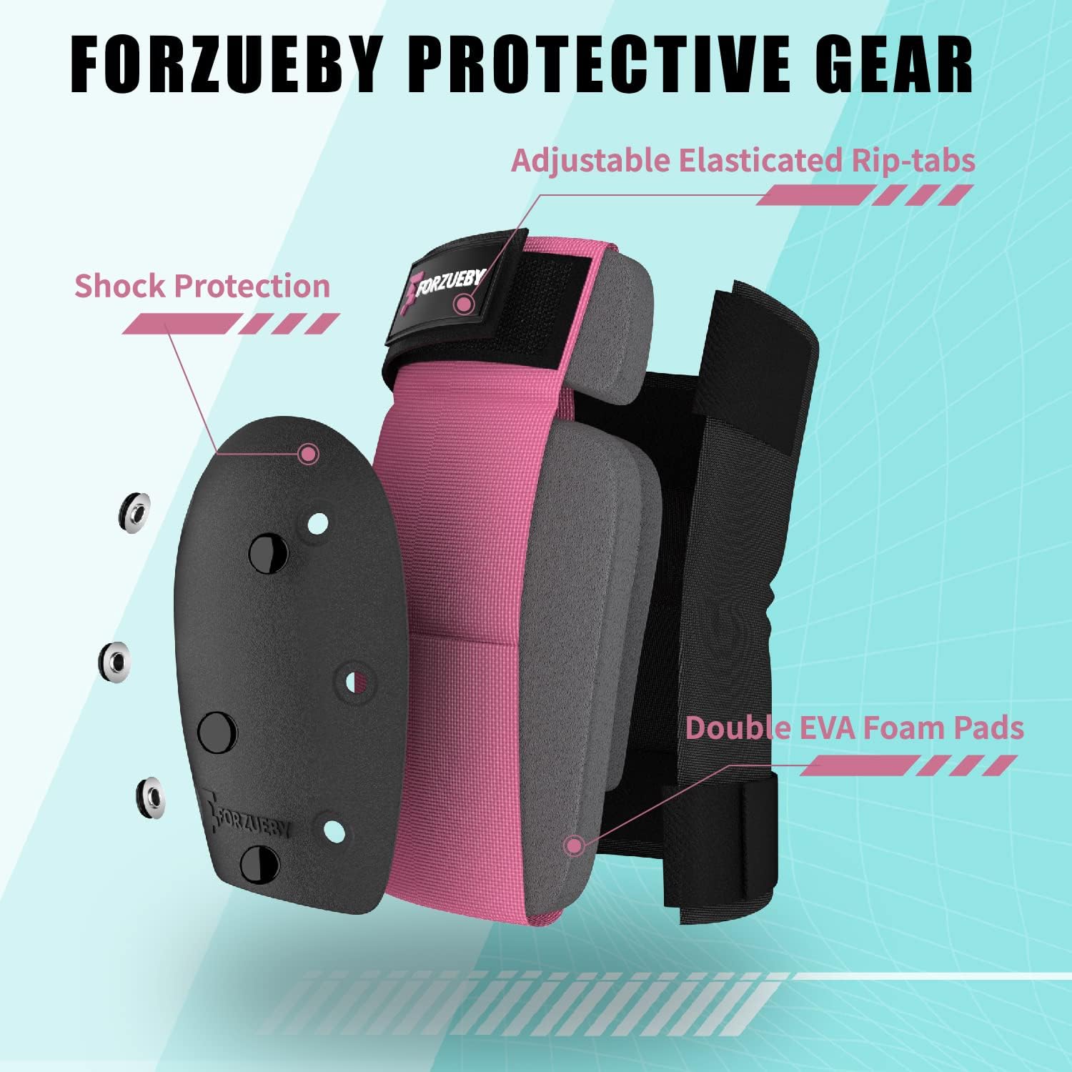 Detalle 2 de Forzueby HJ-HB1 6-in-1 Protective Gear Set with PP Shell and Nylon Sleeves