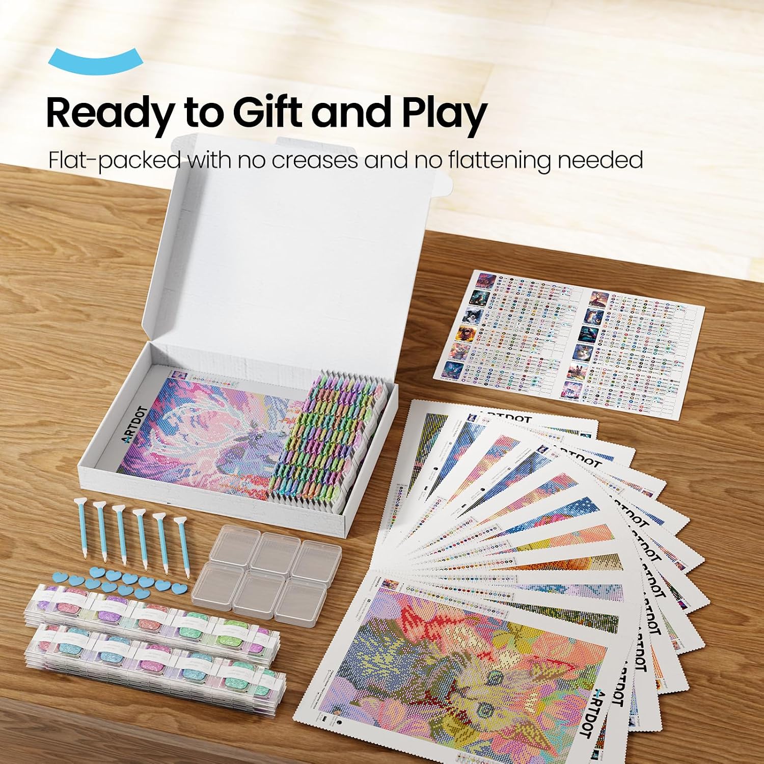 Detalle 2 de ARTDOT 5D DIY ダイヤモンドアートキット 12個セット 12×16インチ ベロアキャンバス