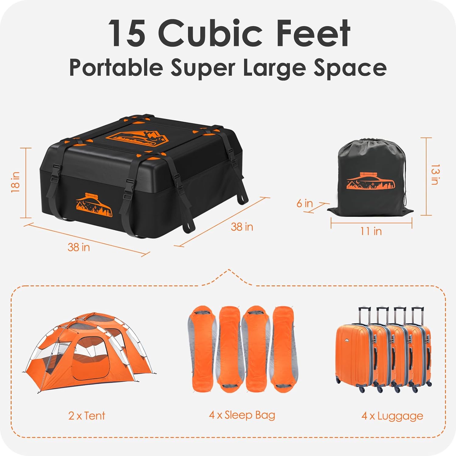 Thumbnail 2 de BOYUJK Car Roof Bag – 425 L Waterproof, No Rack Required