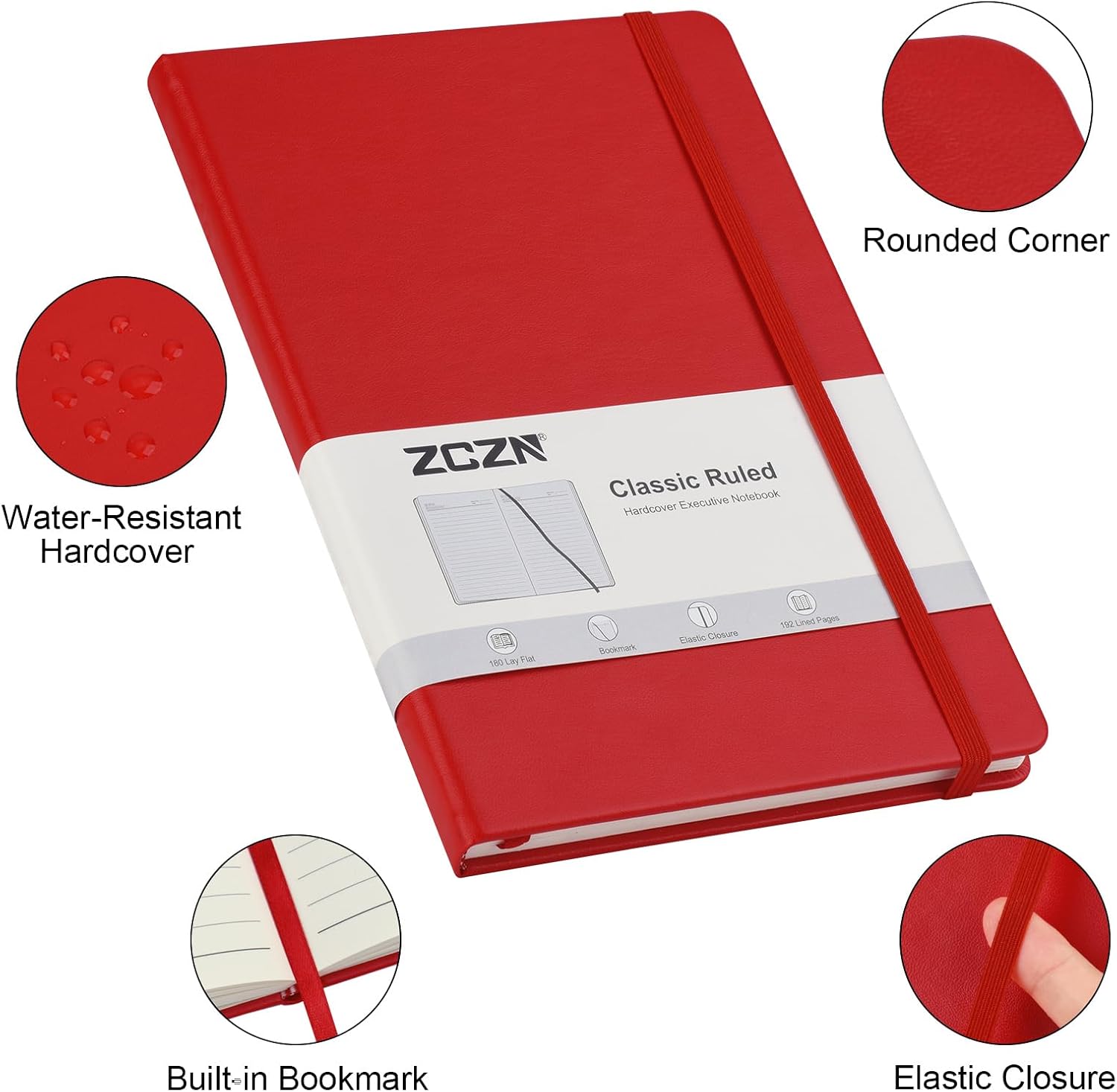 Detalle 1 de ZCZN A5 Lined Journal Notebook 8-Pack