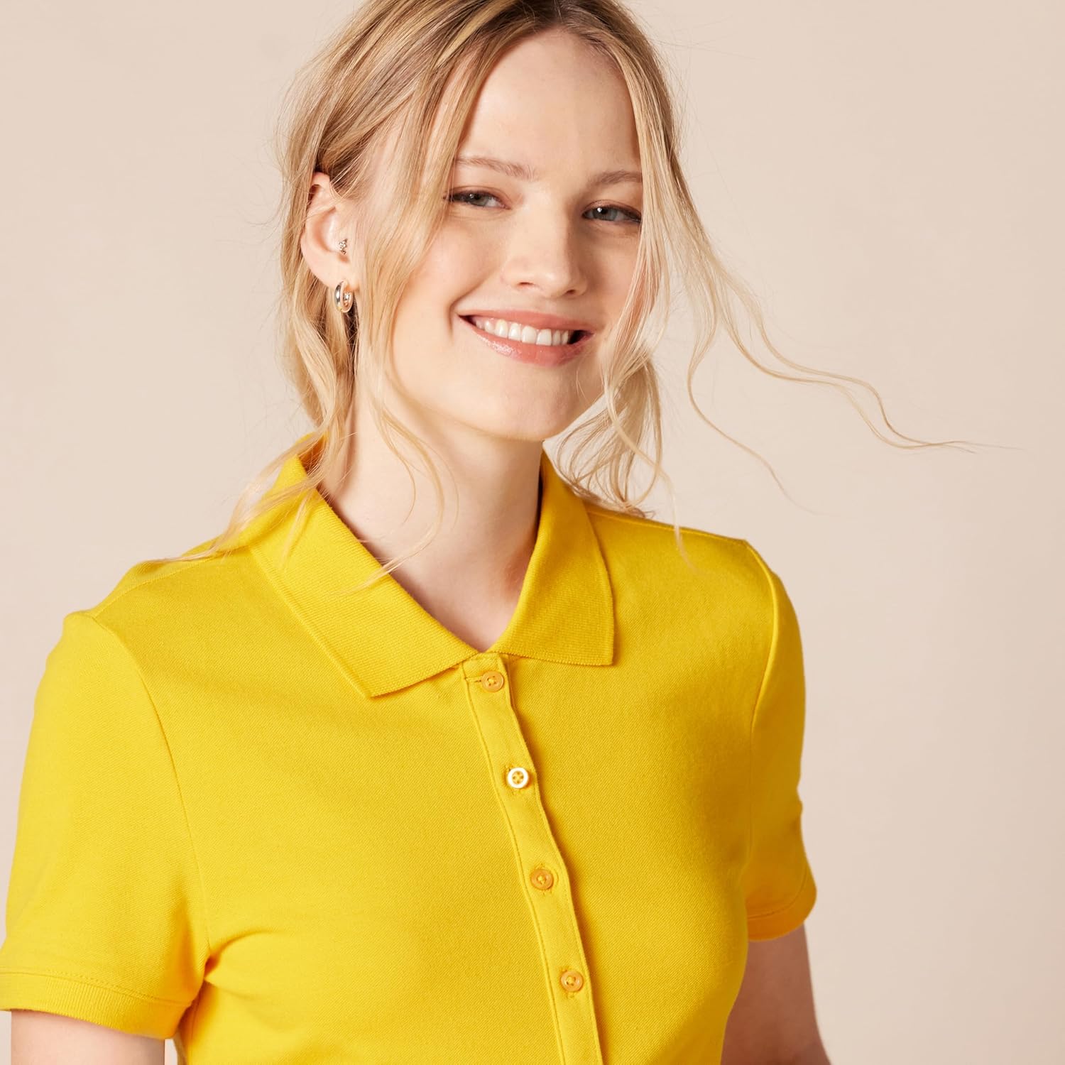 Thumbnail 3 de Amazon Essentials Damen Poloshirt mit kurzen Ärmeln – normale Passform, Stretch-Baumwolljersey (auch in Übergröße)