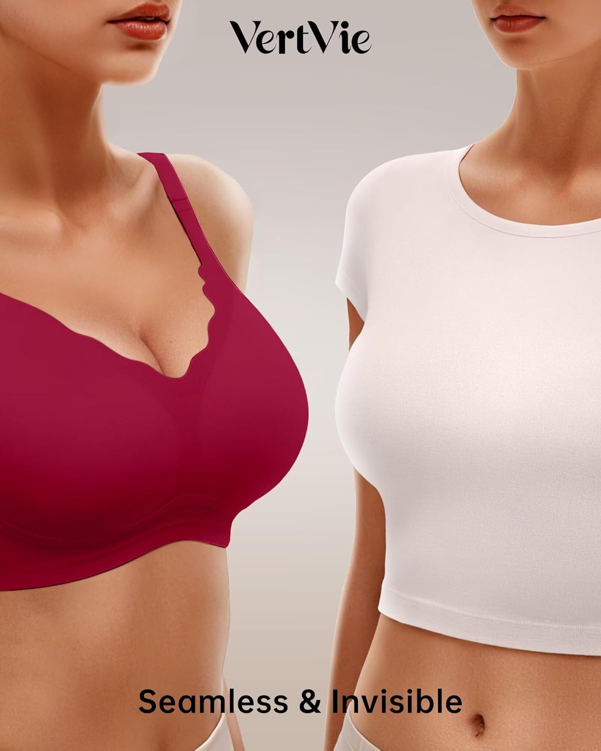 Detalle de Vertvie Seamless Jelly Bra Wireless Supportive Push Up