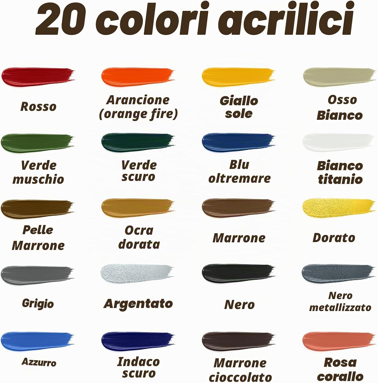 Detalle de X ARTY HUB Set di Colori Acrilici per Modellismo 20 Colori con 3 Pennelli e Preparati per Aerografo