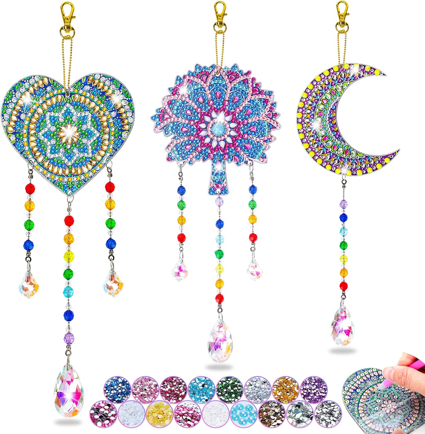 Detalle de DIY Diamond Wind Chimes Craft Kit for Kids
