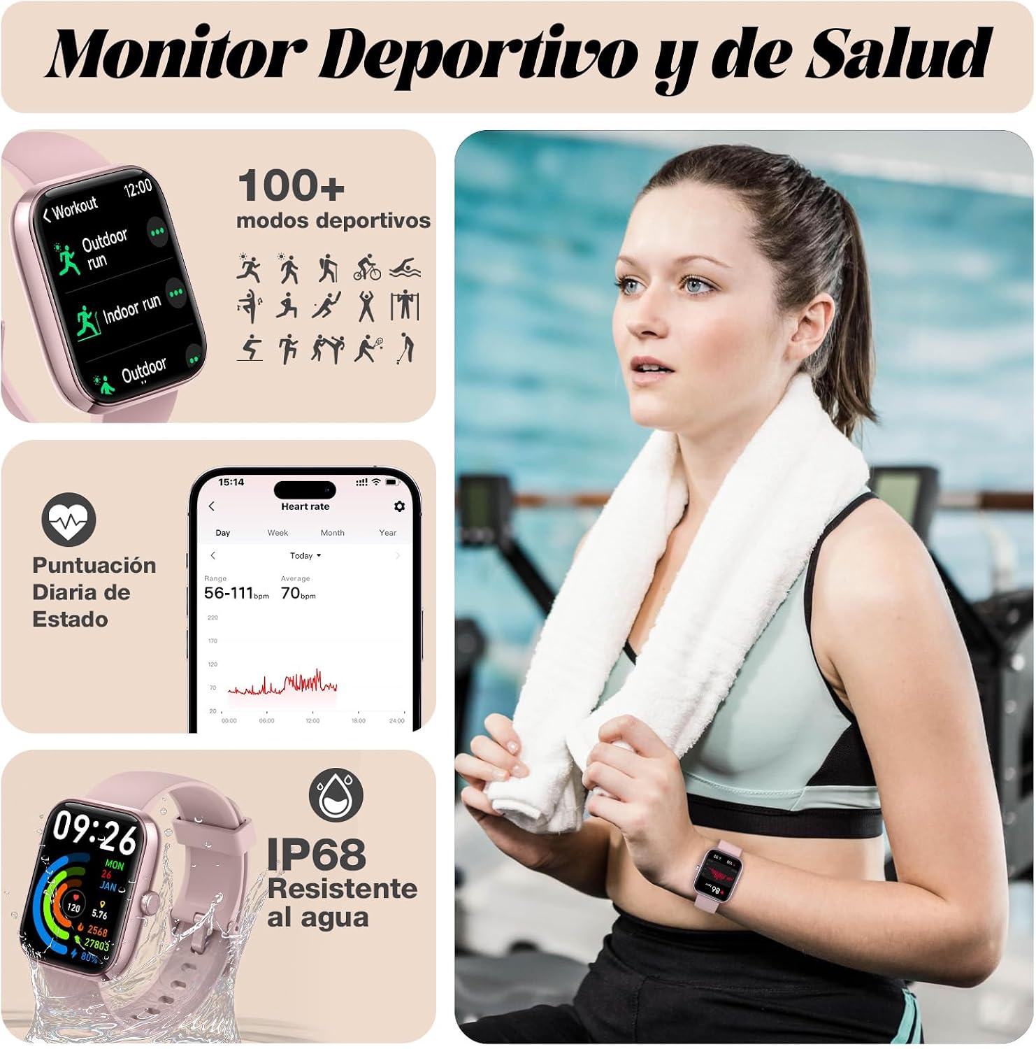 Detalle 2 de YMZ Smart Watch 1.83 pulgadas con Bluetooth