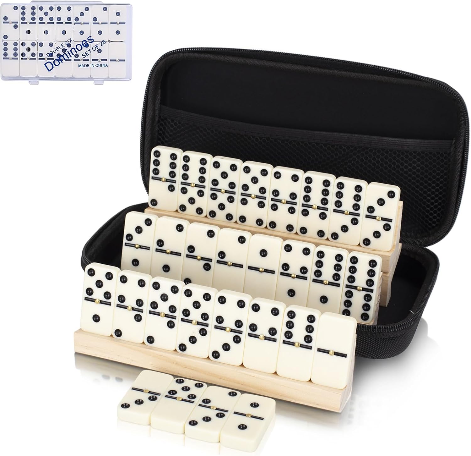 Detalle de LOVITERRA Double 6 Dominoes Set 28 tiles 🎲