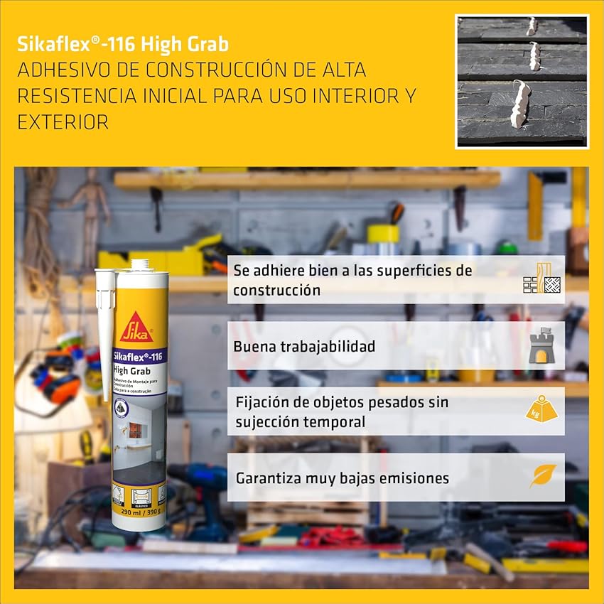 Thumbnail 2 de SIKA Sikaflex 116 High Grab 290 ml — Adhesivo de alto agarre 🏗️